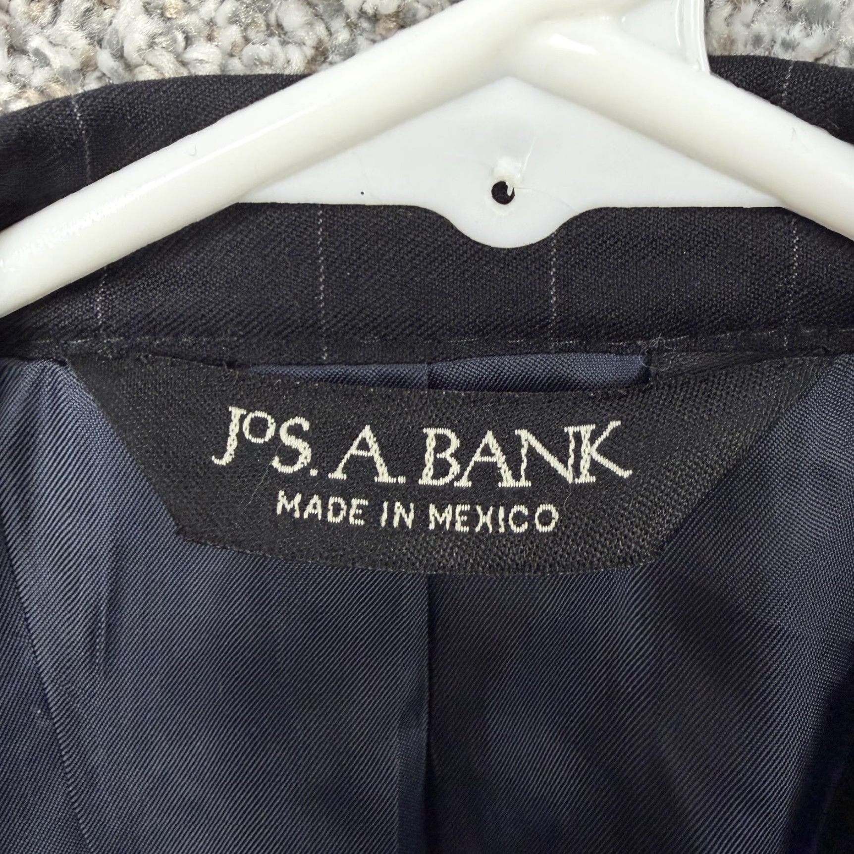 Jos. A. Bank Jos. A. Bank Blazer Mens 46L Black Pinstripe Wool Two Button Suit Jacket Formal Size 46R - 7 Thumbnail
