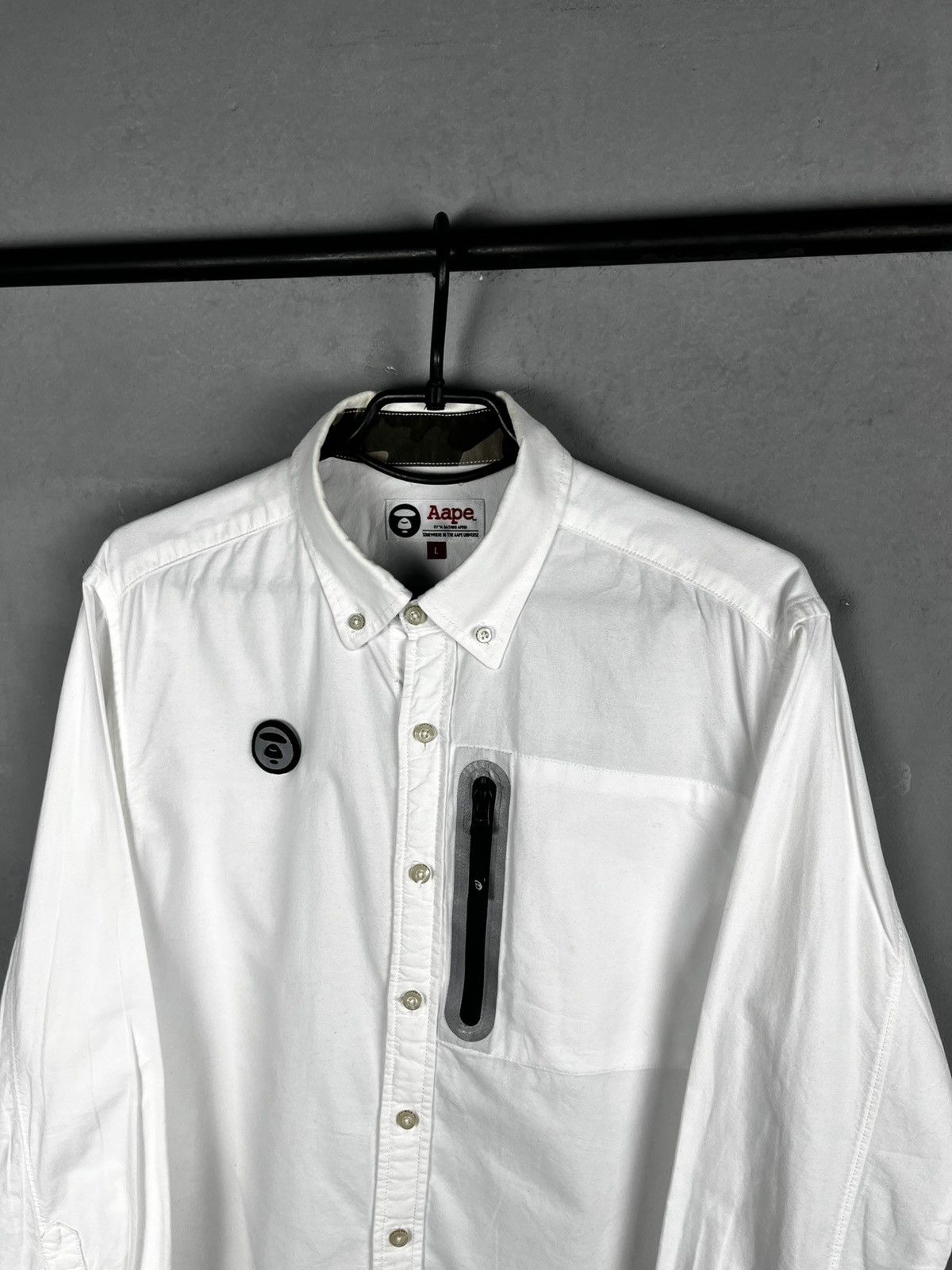 Bape AAPE By A BATHING APE BAPE White Button Down Shirt Size US L / EU 52-54 / 3 - 4 Thumbnail