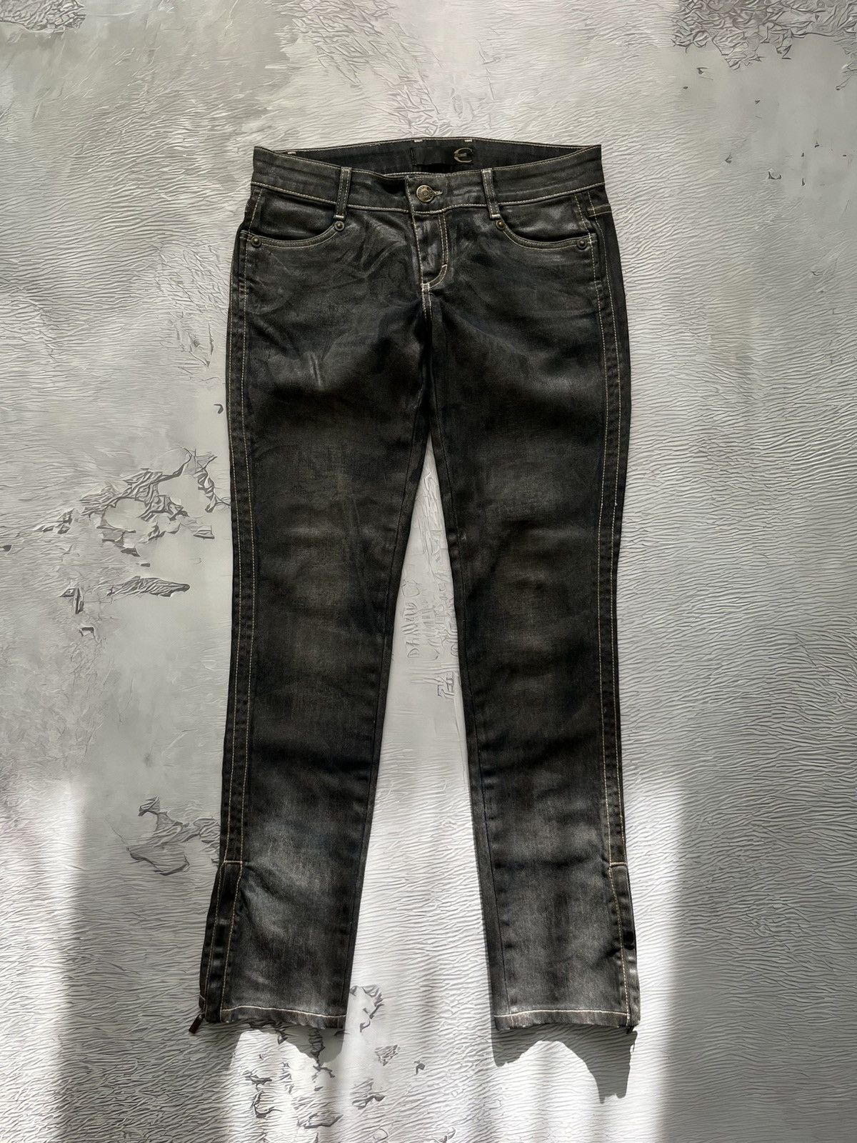Just Cavalli 🍃Just Cavalli Waxed Luxury Jeans Pants Black Size 29" - 1 Thumbnail