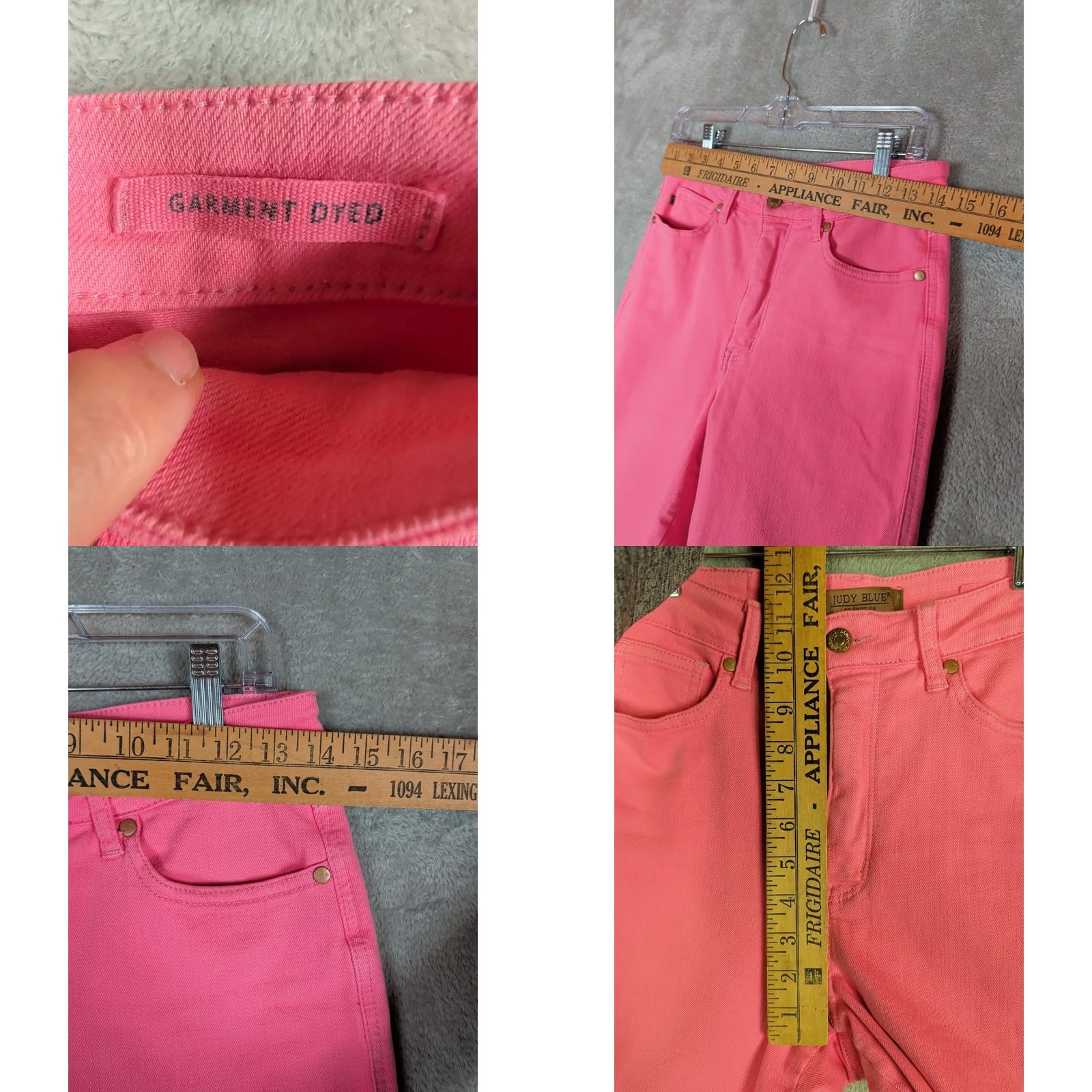 Vintage Judy Blue Jeans Pink Rose High Rise Wide Leg Crop 7/28 Raw Hem Control Top Womens Size M / US 6-8 / IT 42-44 - 8 Thumbnail
