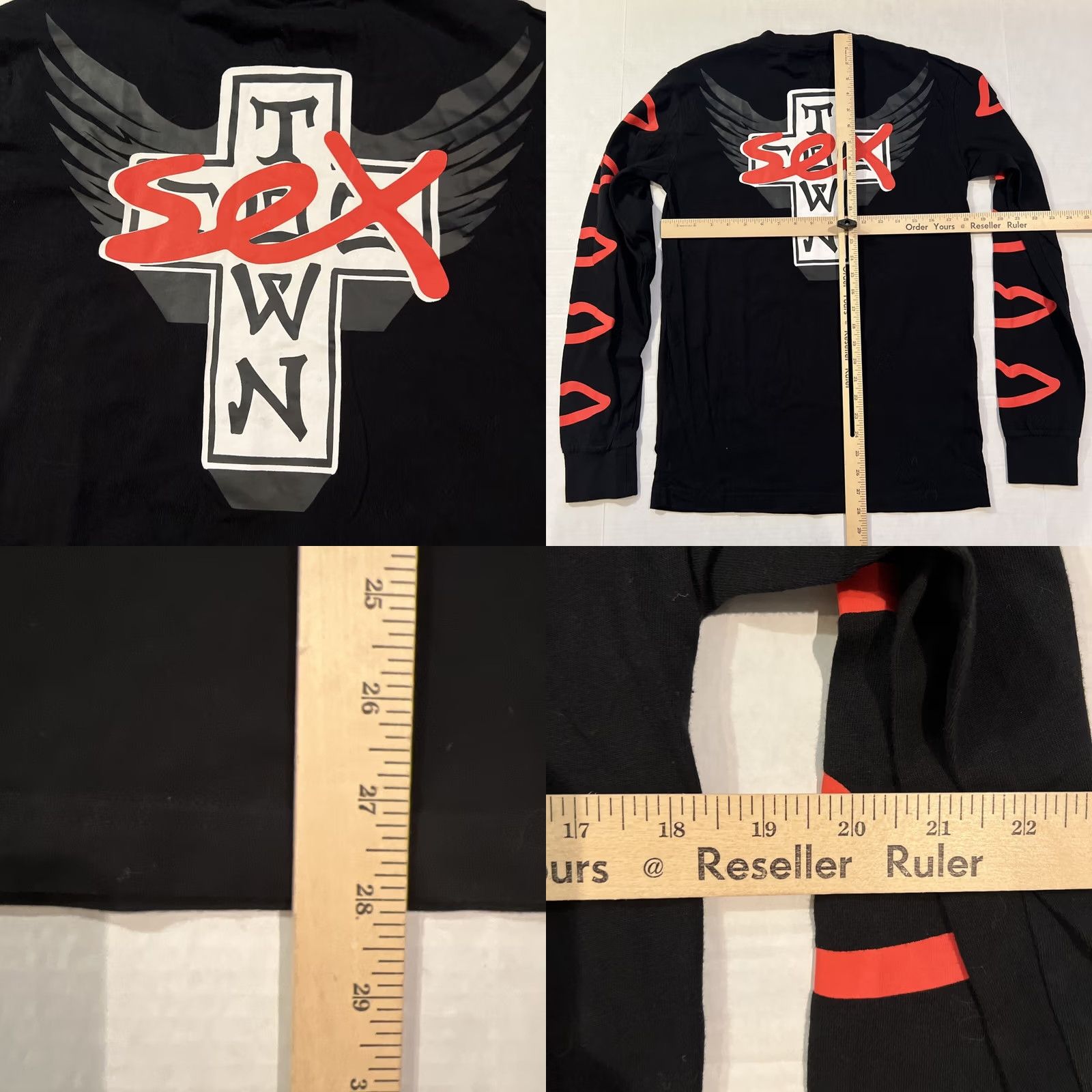 Vintage NWOT Sex Shirt Parody Dogtown Sextown Graphic Print Long Sleeve L/S Small Black Mens Crew Neck Jacket? Size US S / EU 44-46 / 1 - 8 Thumbnail