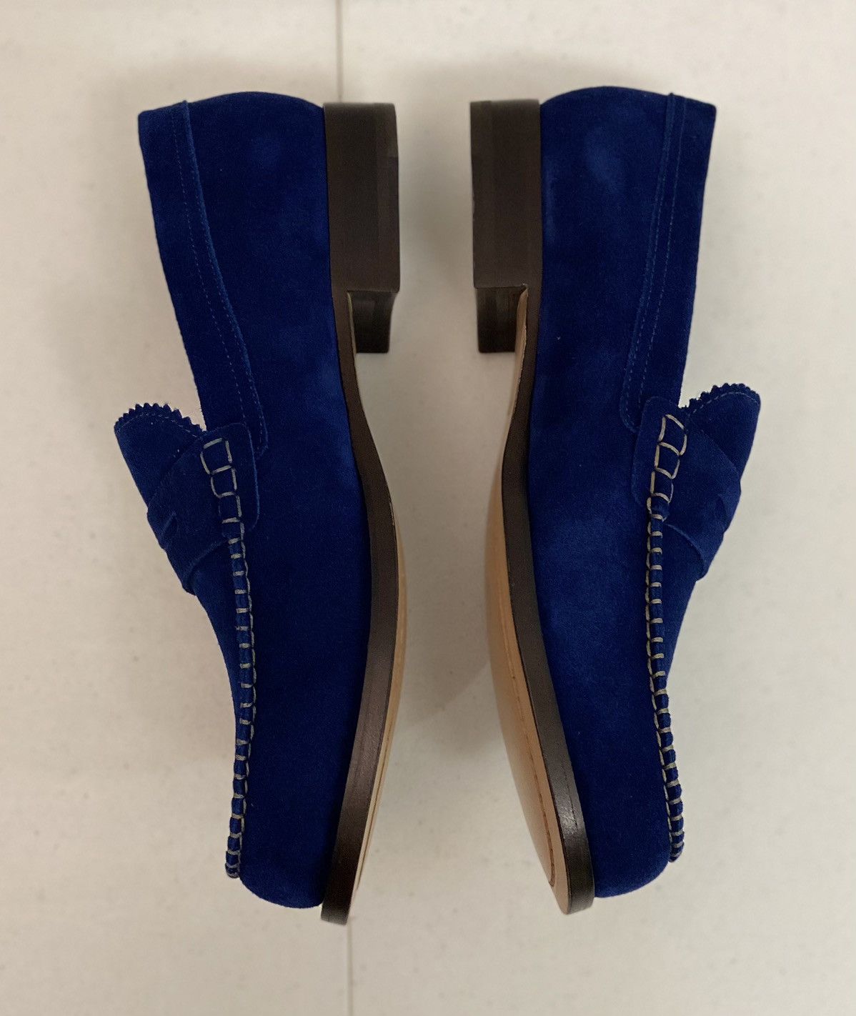 Dsquared2 Dsquared2 🇮🇹 Blue Velour Suede Uni Penny Loafer 8.5 NEW Size US 8.5 / EU 41-42 - 9 Thumbnail