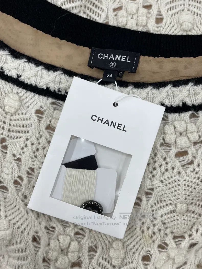 Chanel Chanel Black and white one-shoulder cashmere dress Size XS / US 0-2 / IT 36-38 - 4 Thumbnail