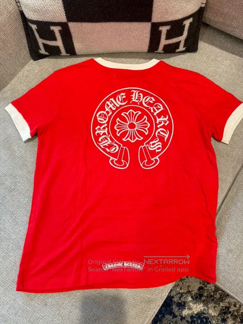 Chrome Hearts CHROME HEARTS Size M Red horseshoe printed short sleeve T-s Size US M / EU 48-50 / 2 - 3 Thumbnail