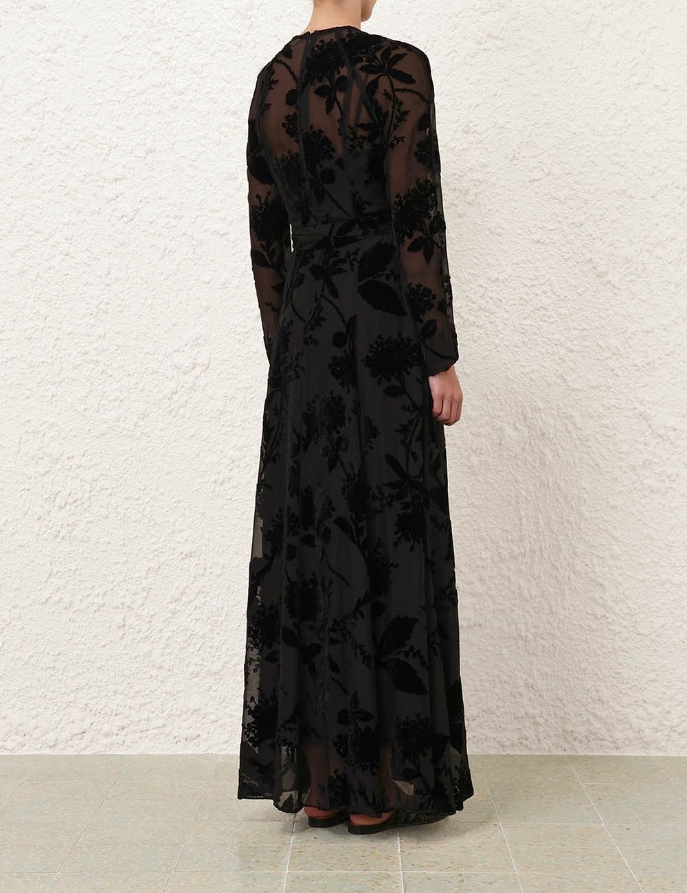 oc11z1025 Burnout Sheath Dress in Black