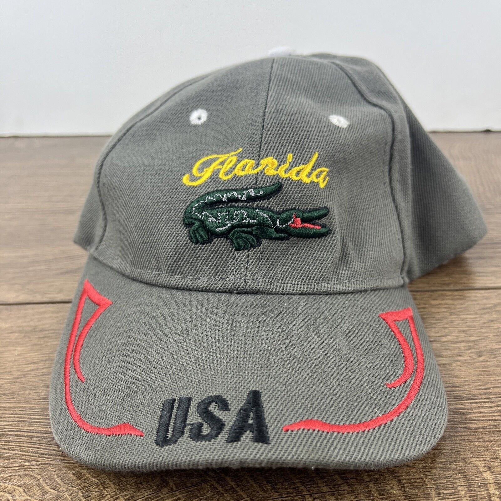 Other Florida Hat Alligator Gator Gray Hat Adjustable Adult Size G Size ONE SIZE - 2 Thumbnail