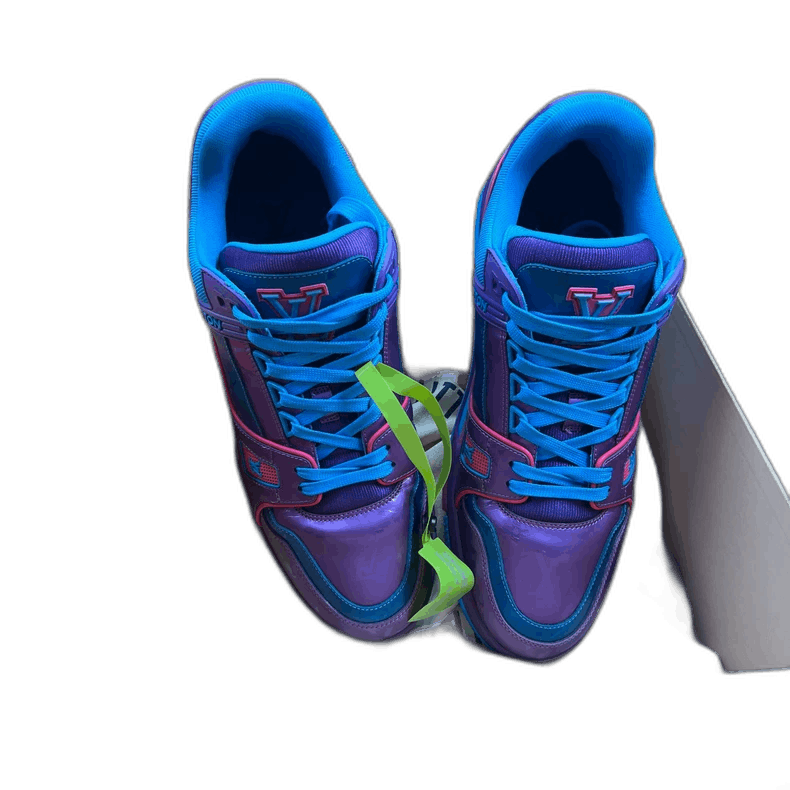 Louis Vuitton LV Trainer Blue Purple Sneakers 42 Size US 12 / EU 45 - 1 Thumbnail