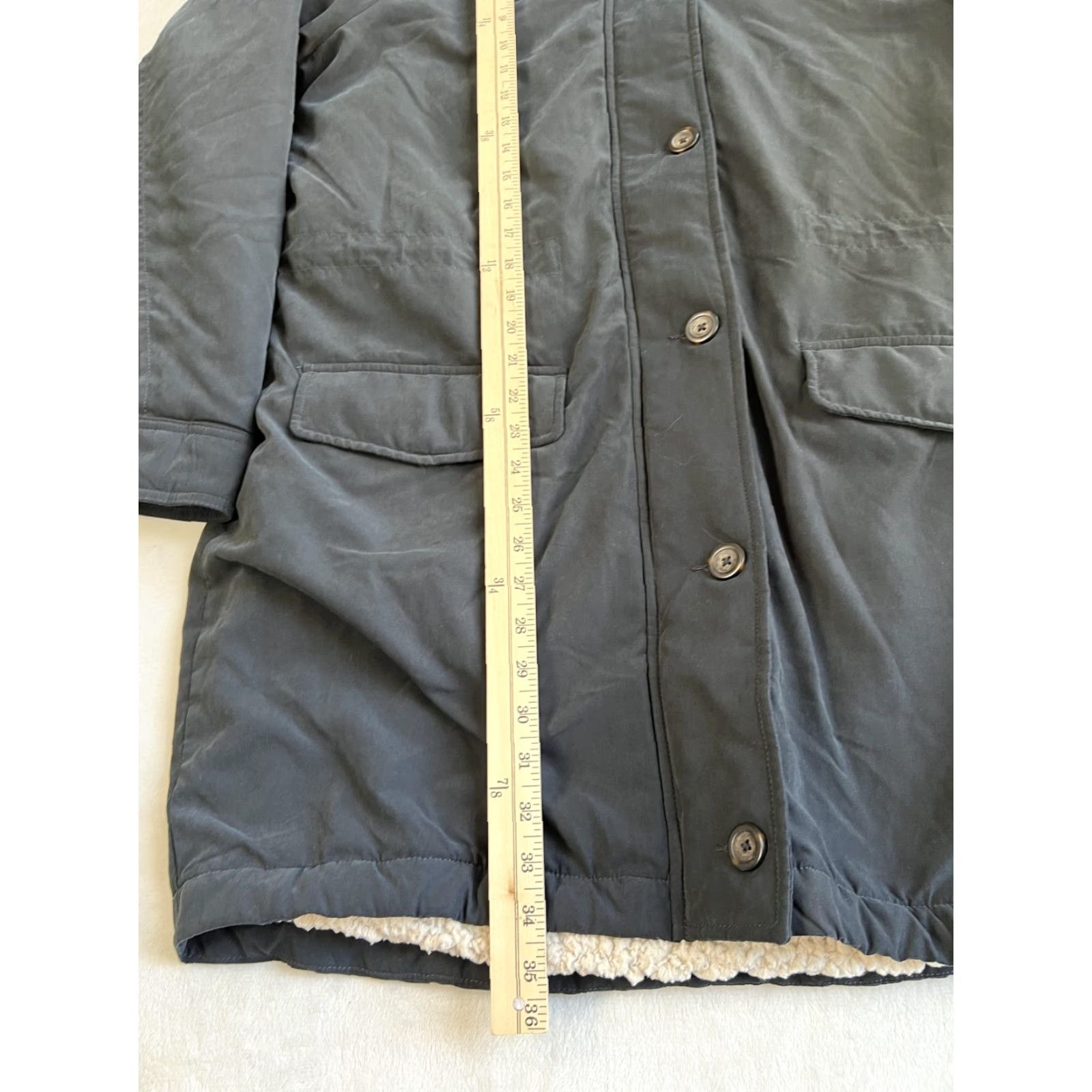 Abercrombie & Fitch Abercrombie & Fitch Coat Womens XL Navy Blue Sherpa Lined Hooded Parka Size XL / US 12-14 / IT 48-50 - 2 Thumbnail