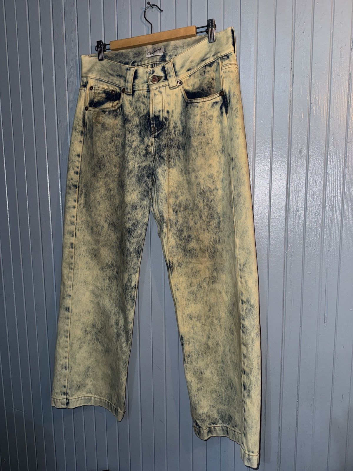 Vaquera Vaquera Distressed Acid Wash Baggy Denim Made In Italy Size US 29 - 3 Thumbnail