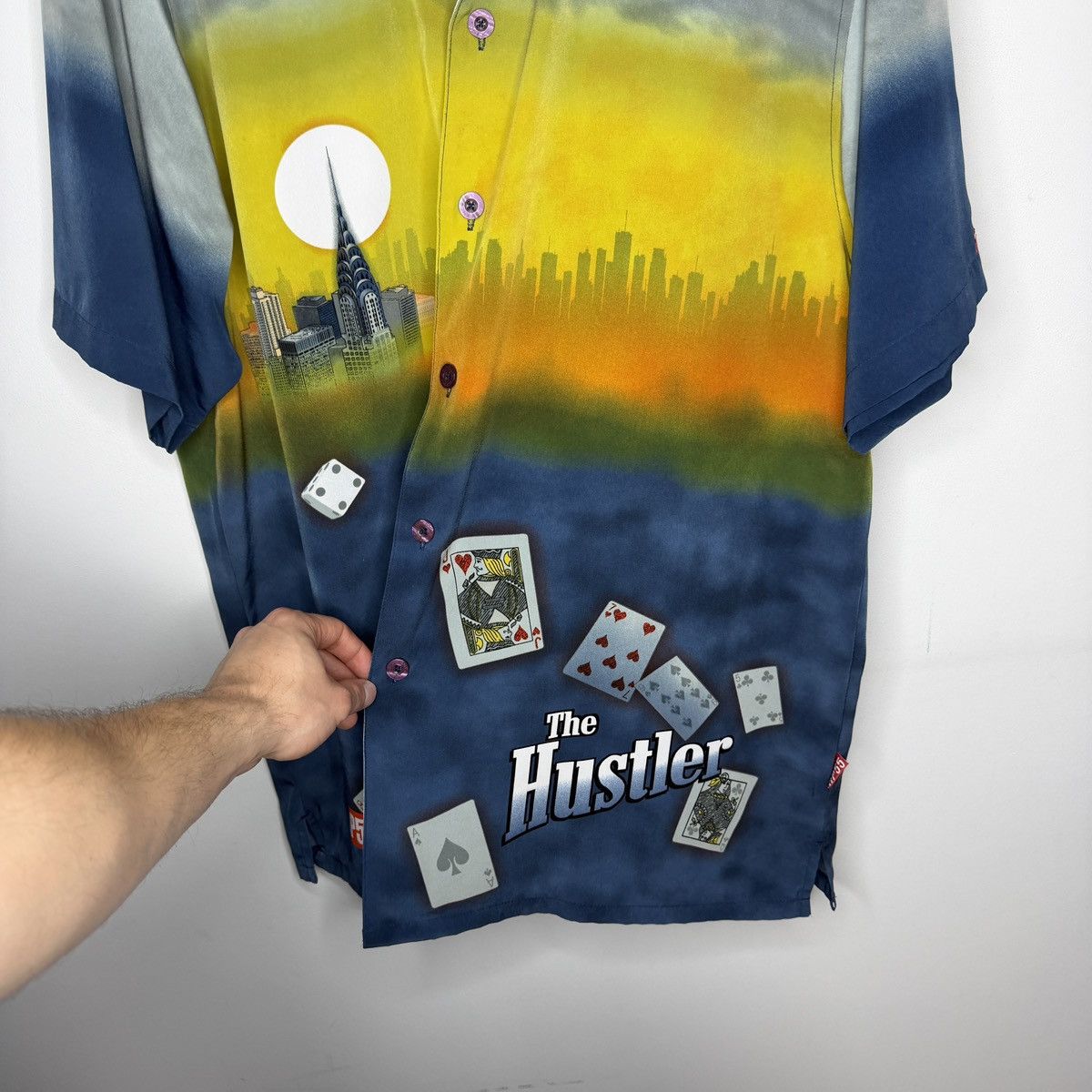 Vintage Y2K VTG FERUGINI HUSTLER LUCKY WAYS PRINT GAMBLING SHIRT Size US L / EU 52-54 / 3 - 6 Thumbnail