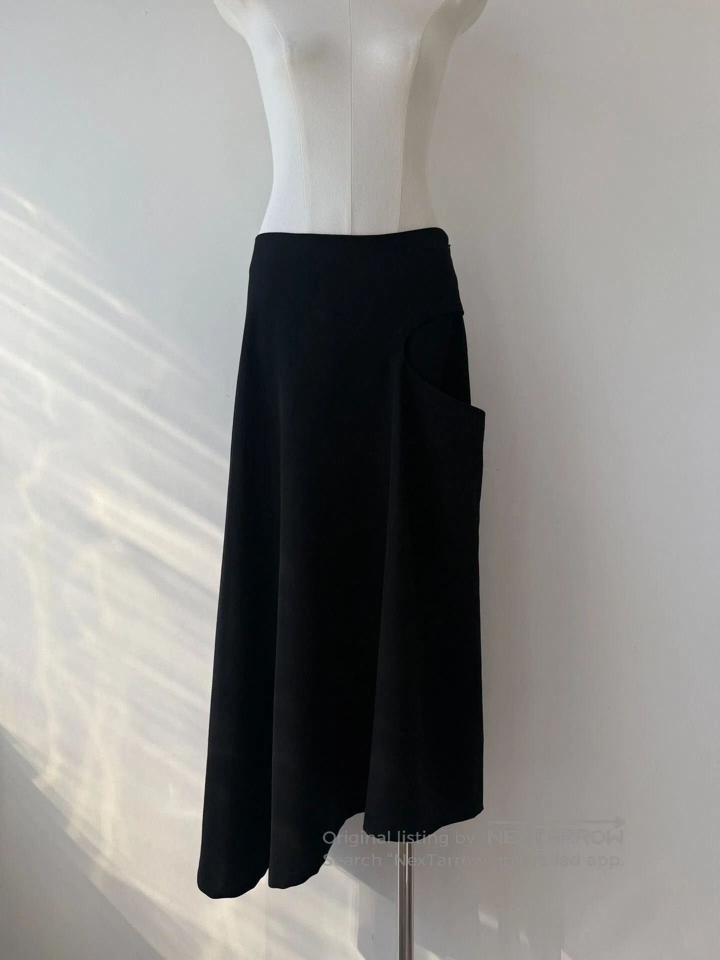 Y's Yohji Yamamoto Y's Black Asymmetrical Long Skirt. Size 22" - 2 Thumbnail