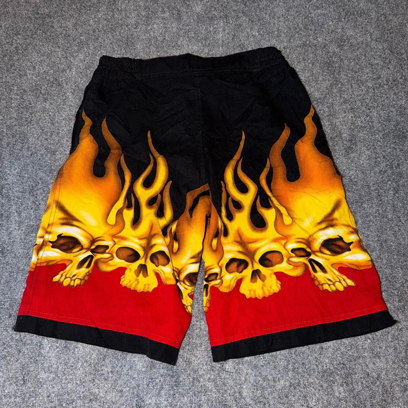 JNCO Xuelong Flaming Skull Active Shorts Mens SM Vtg y2k 90s Rare Size US 30 / EU 46 - 5 Thumbnail