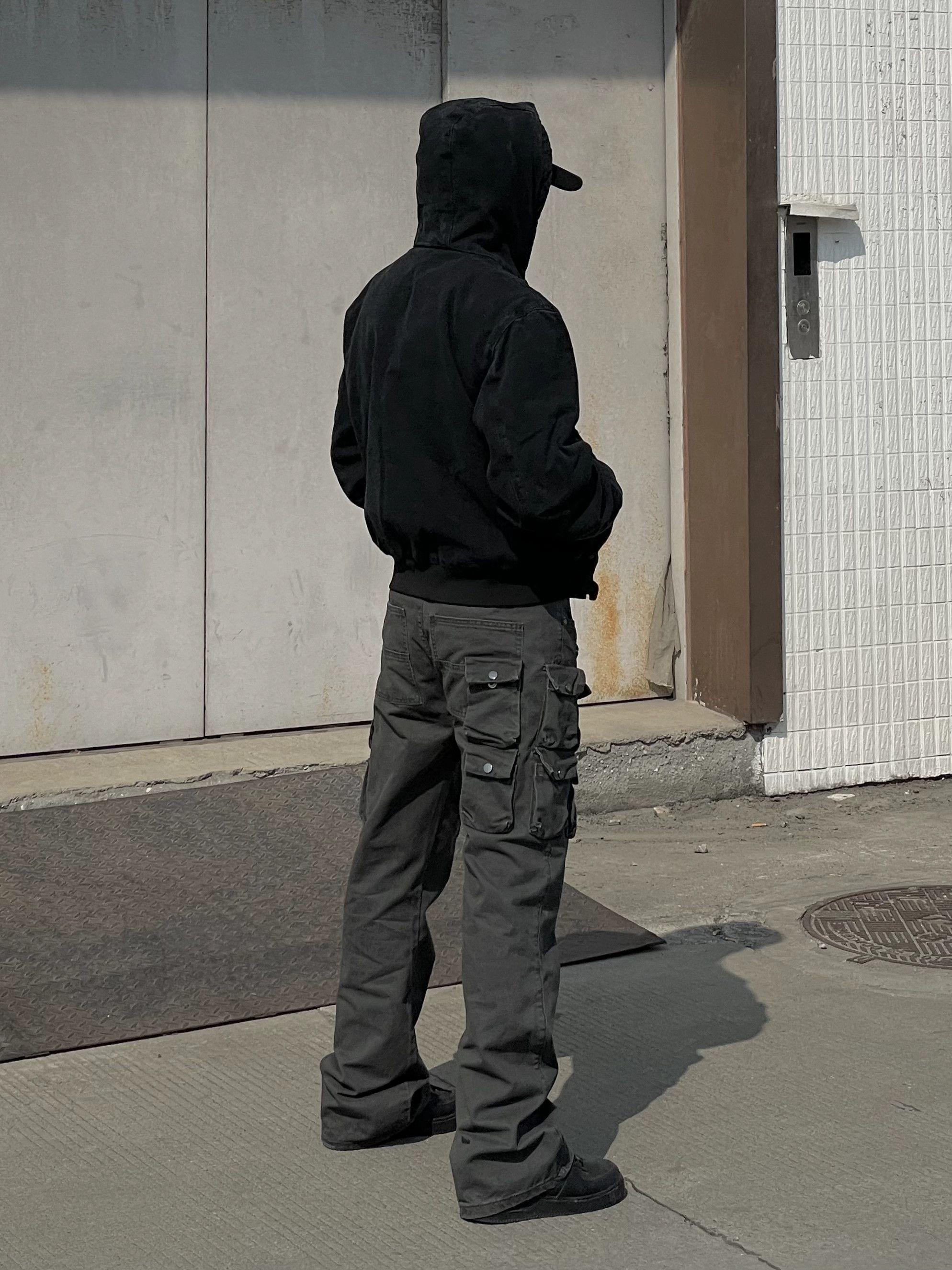 utility tactical faded flared cargo pants