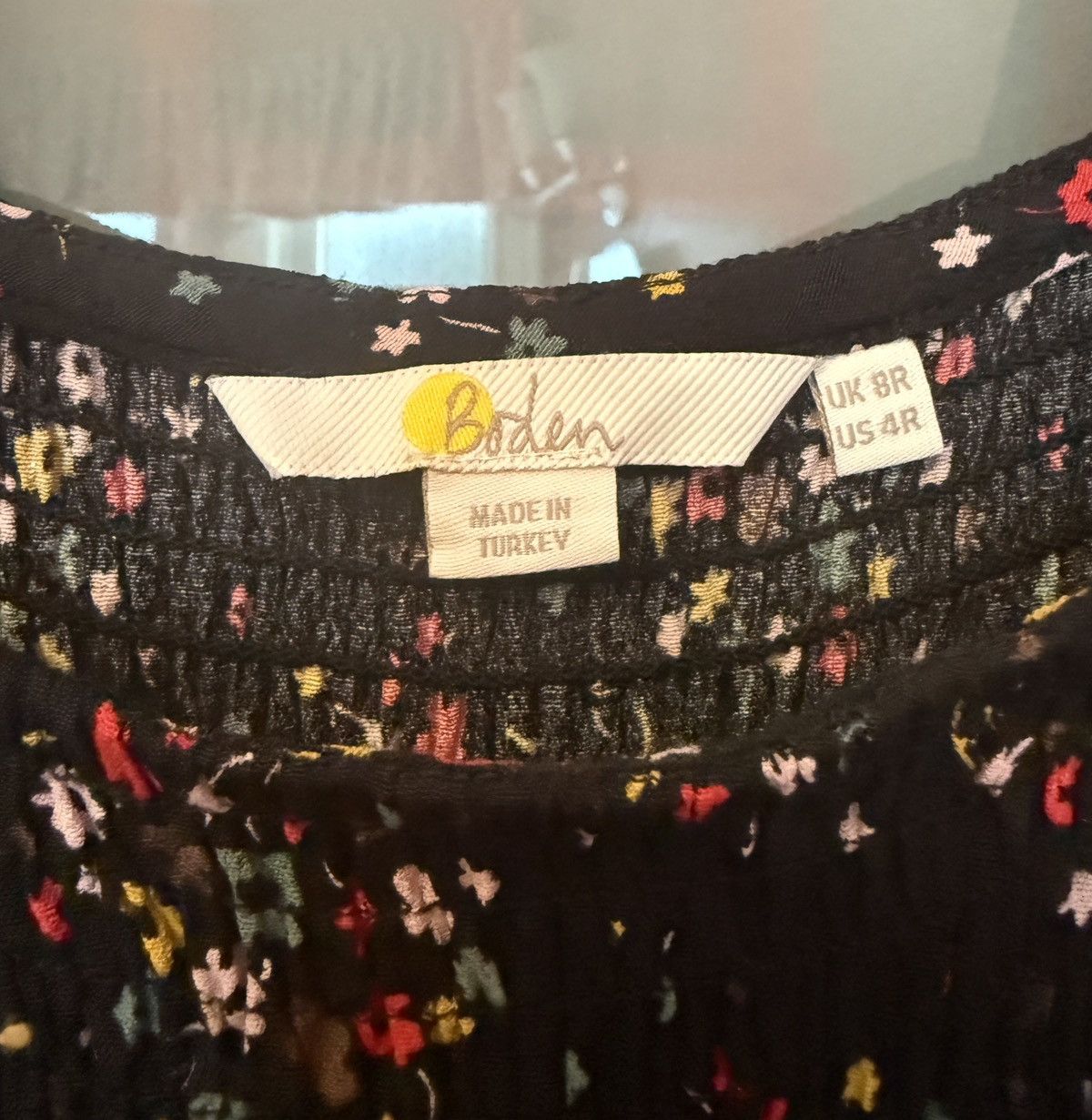 Boden Boden Square Neck Smocked Bodice Black Floral Maxi Dress Size S / US 4 / IT 40 - 2 Thumbnail