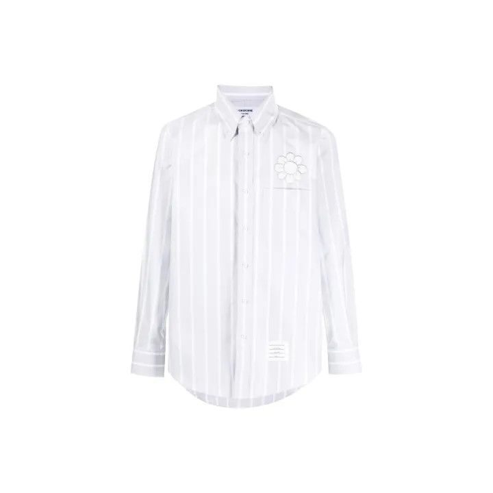 Thom Browne Thom Browne SS22 Striped Long Sleeve Shirt 0079 Size US S / EU 44-46 / 1 - 1 Thumbnail