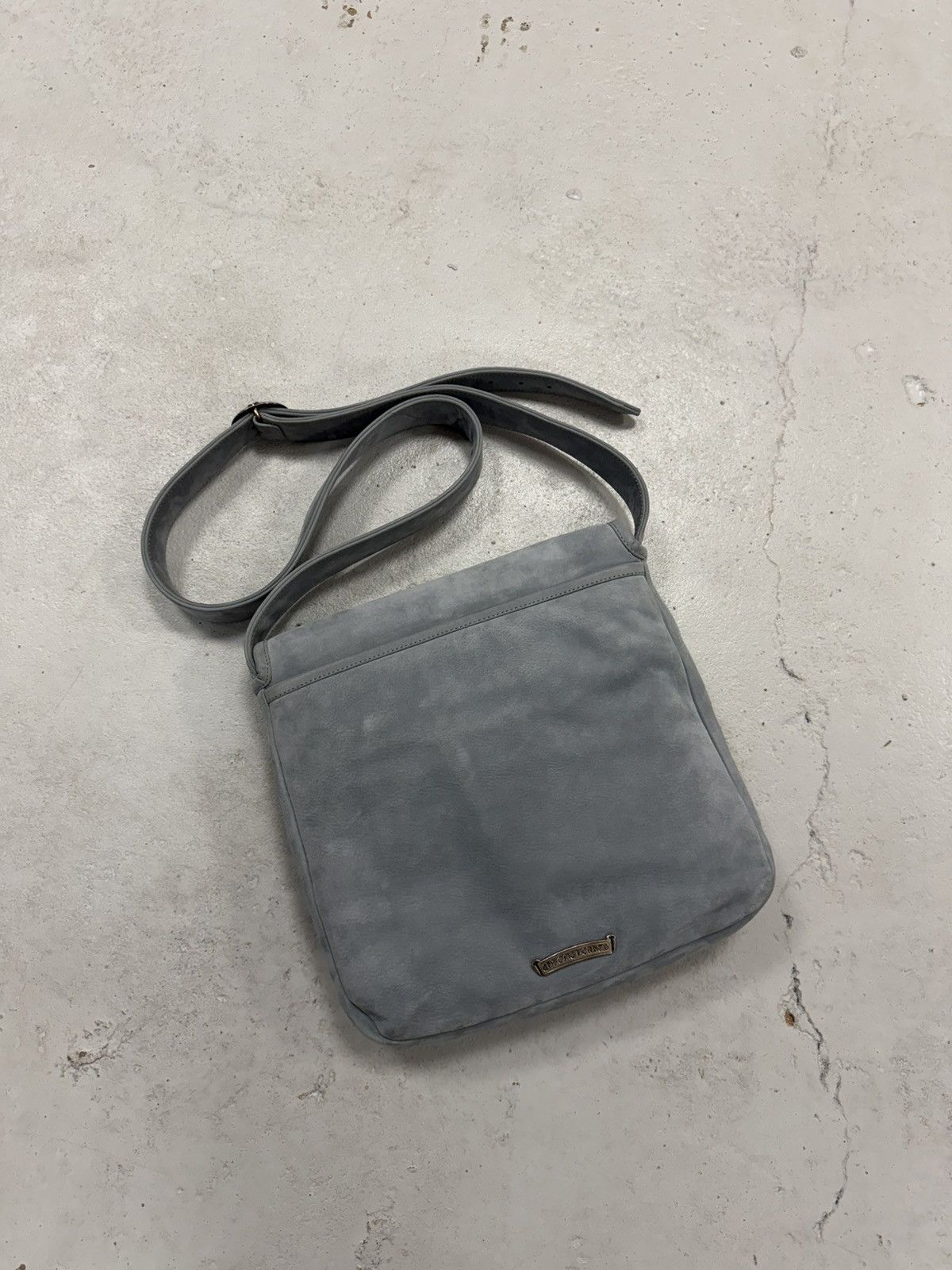 Chrome Hearts Chrome Hearts XL Filigree Suede Mail Messenger Side Bag Grey Size ONE SIZE - 4 Thumbnail