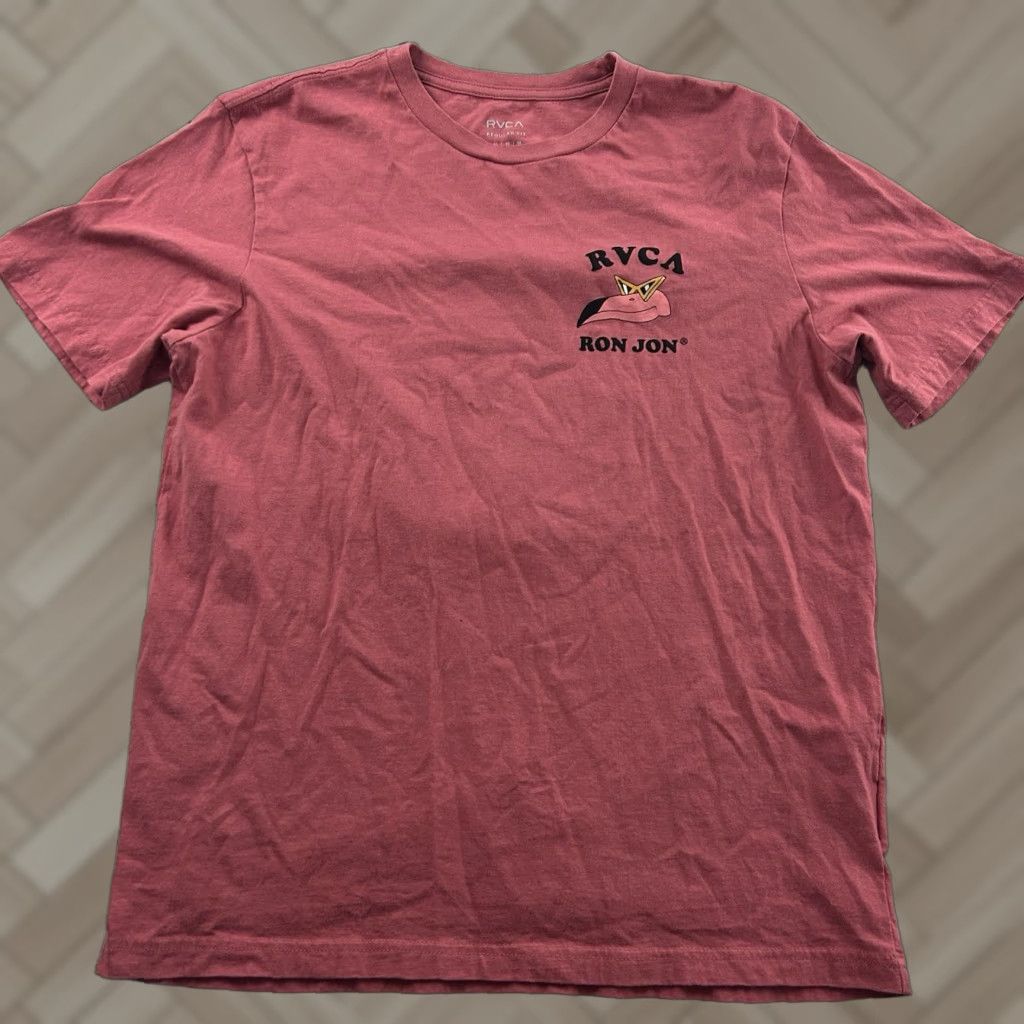 RVCA RVCA Ron Jon Flamingo Short Sleeve T Shirt Mens Medium Pink Regular Fit Clothing Shirt Men M Pink RVCA Ron Jon Flamingo Shirt Size US M / EU 48-50 / 2 - 1 Thumbnail