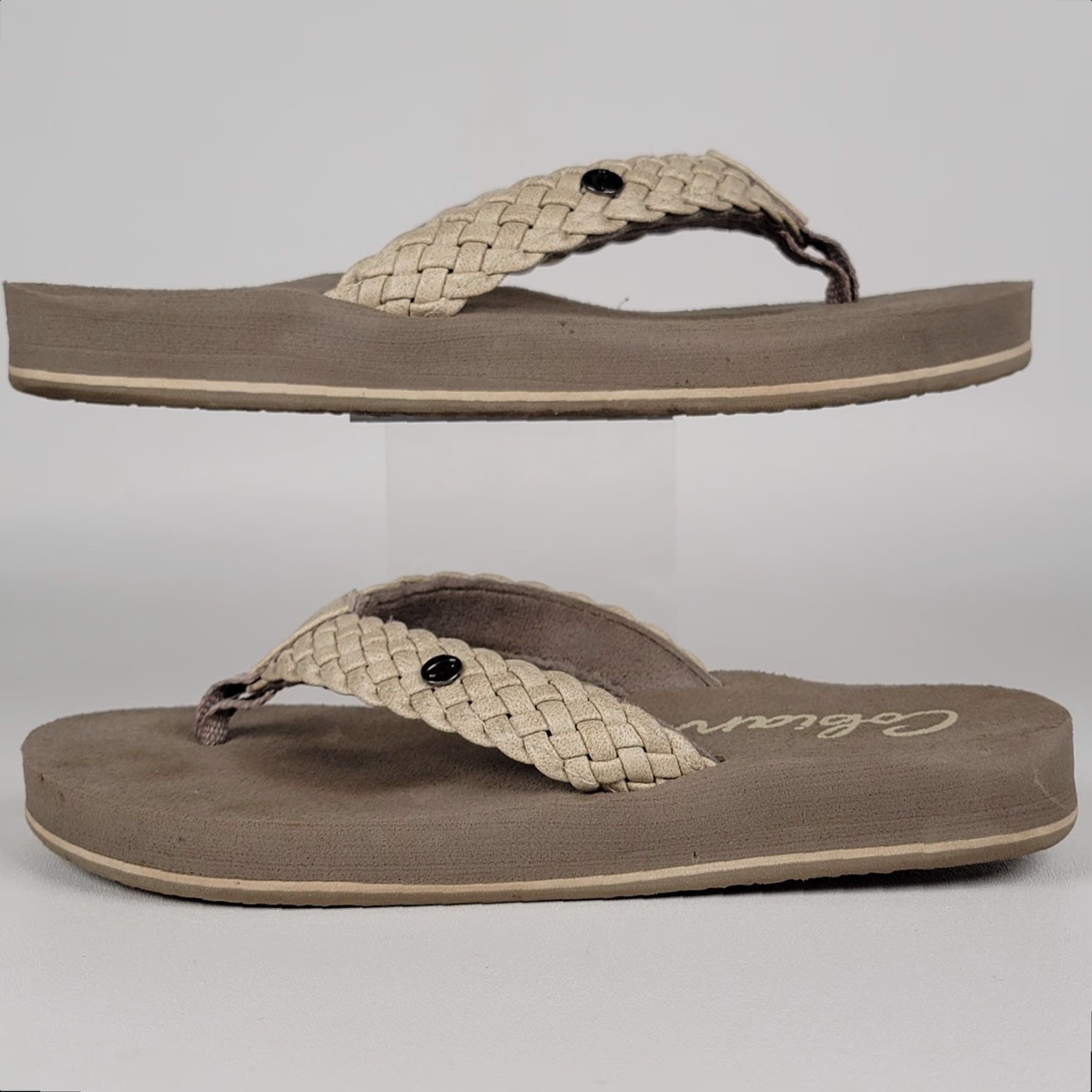 Vintage Cobian Women's Sandal Braided Bounce Flip Flops Slipper 5/6 Cream Size US 5 / IT 35 - 3 Thumbnail