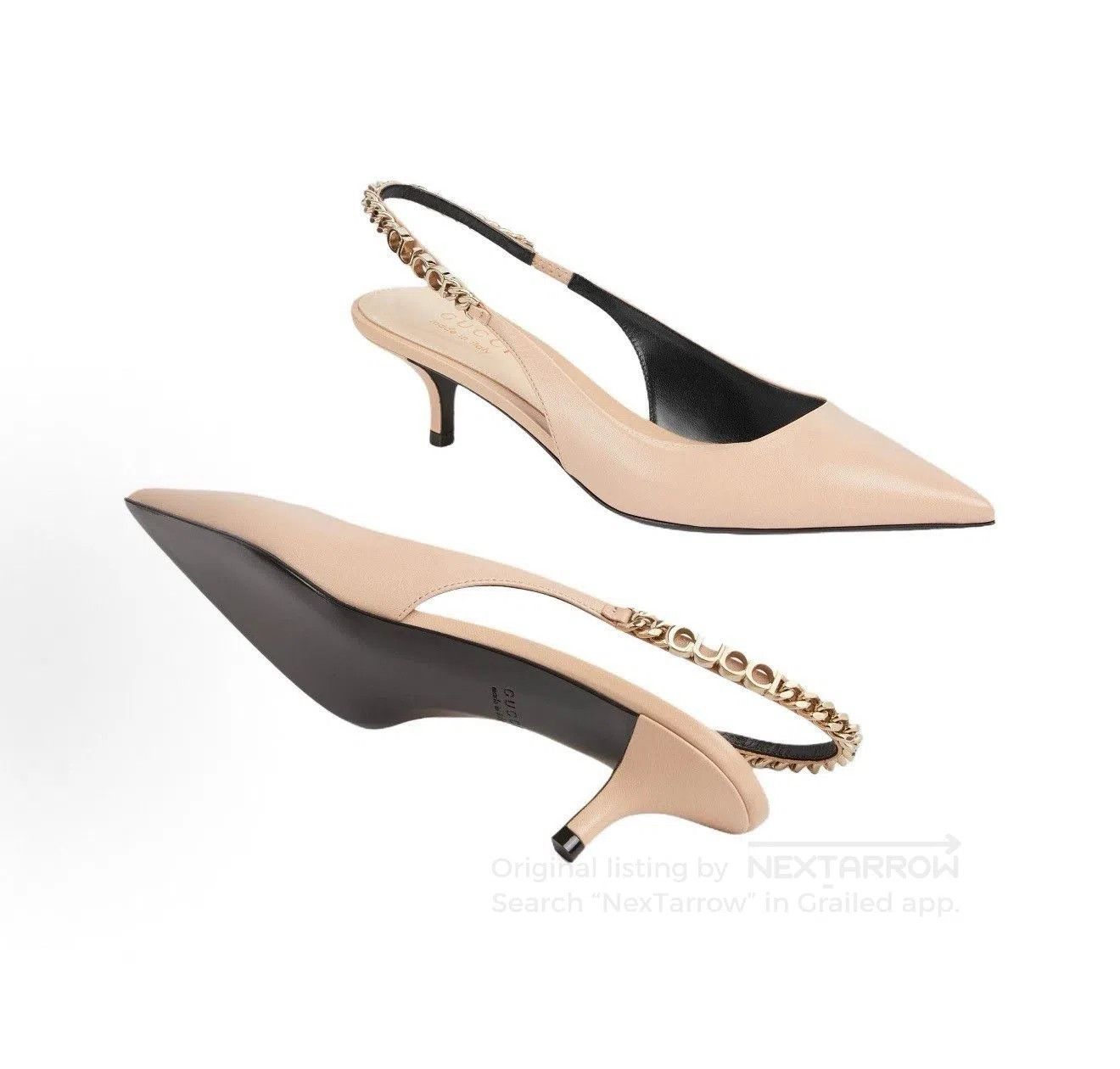Gucci Gucci Nude Pink Pointed Toe Kitten Heels. Size US 5.5 / IT 35.5 - 6 Thumbnail