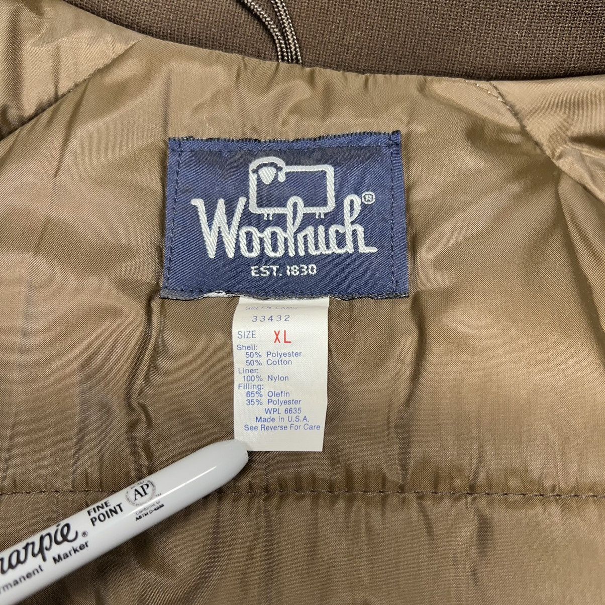 Vintage × Woolrich Woolen Mills VTG Woolrich Jacket Coat Duck Camo Lined Padded Green 90s Size US XL / EU 56 / 4 - 5 Thumbnail