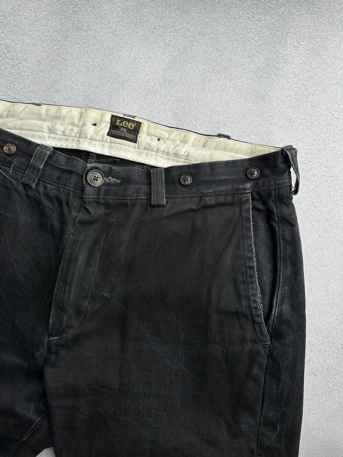 Lee × Vintage Vintage Lee 101 Rider Cowboy Black Heavy Jeans Size US 32 / EU 48 - 6 Thumbnail