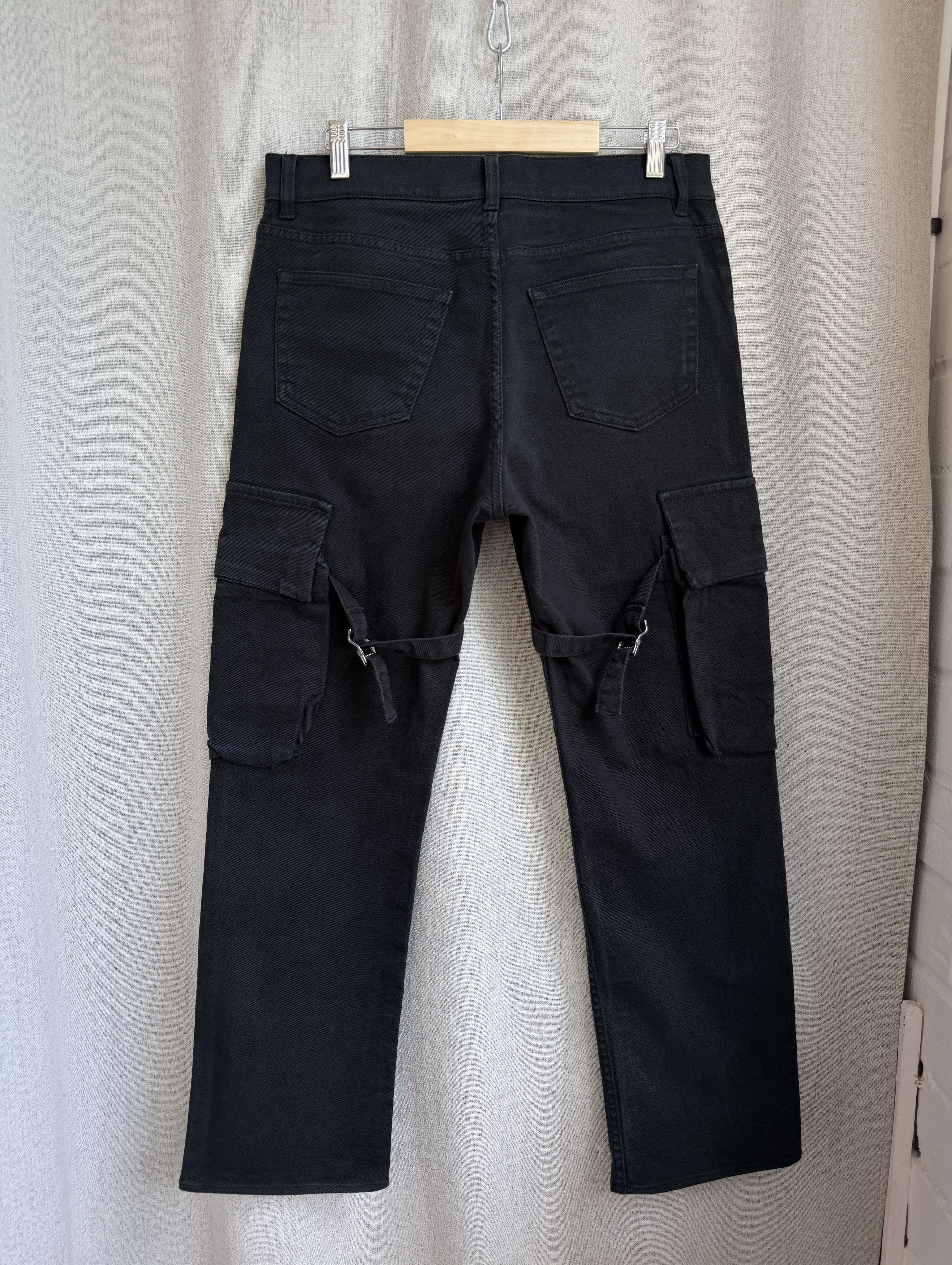 Helmut Lang Helmut Lang AW2004 Bondage Pants Black Denim Size US 33 - 3 Thumbnail