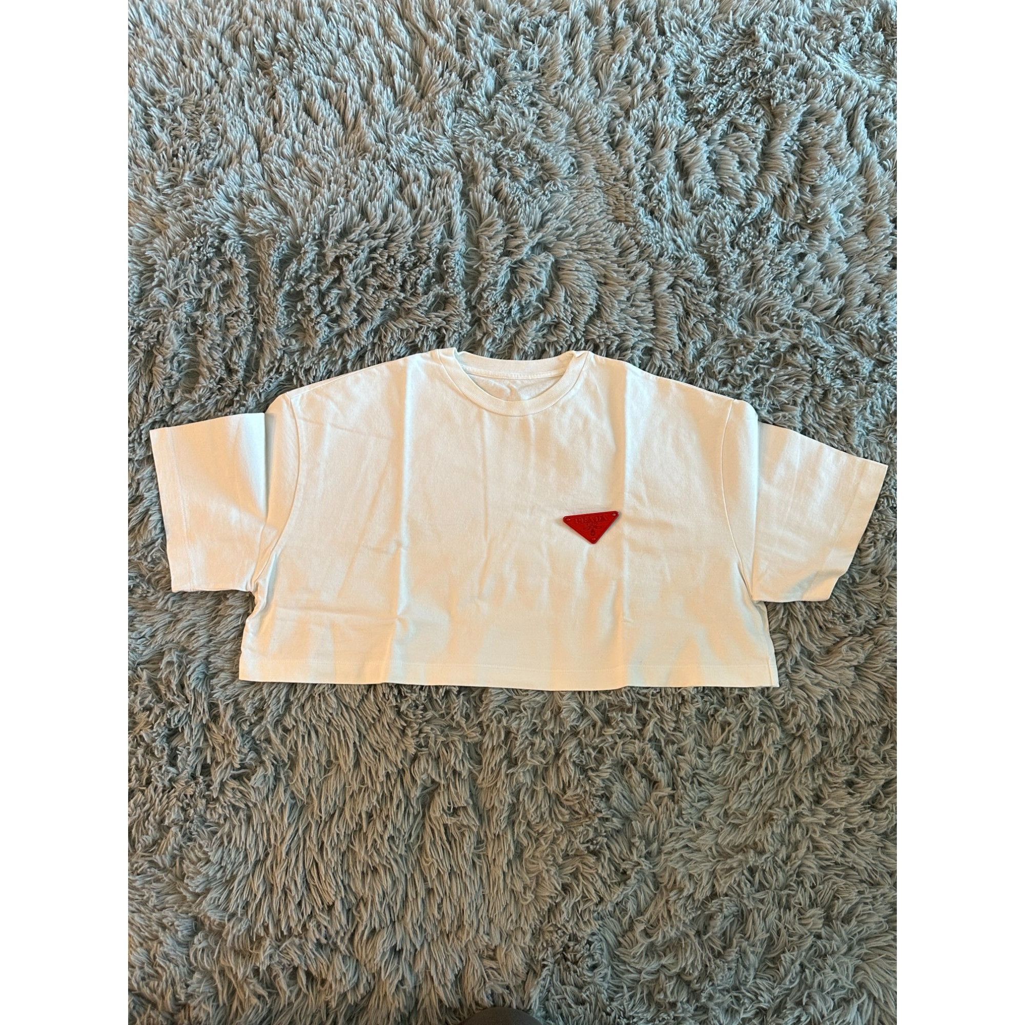 Prada PRADA SS22 Women's Logo Crew Neck T-Shirt White Size XS / US 0-2 / IT 36-38 - 1 Thumbnail