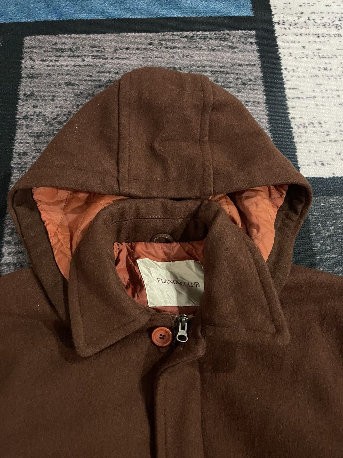 Japanese Brand × Vintage Vintage Flandre Club Hoodie Wool Jacket Size US L / EU 52-54 / 3 - 7 Thumbnail