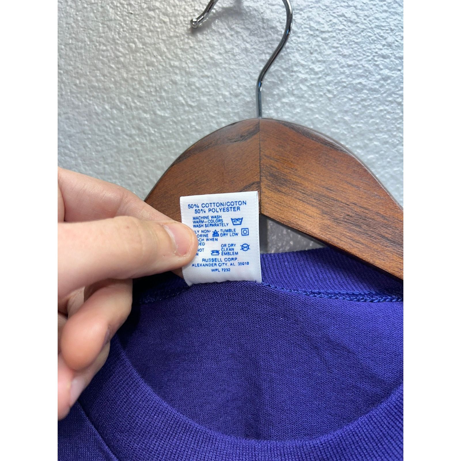 Jerzees 90s Vintage Jerzees Purple Blank USA Made 50/50 Shirt VTG M1 Size US M / EU 48-50 / 2 - 6 Thumbnail