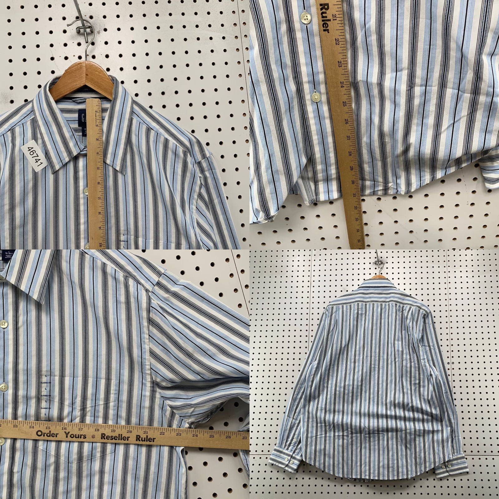 Gap VINTAGE GAP Button-Up Shirt Mens XL Blue Striped Long Sleeve Classic Fit Collared Button N/A Size US XL / EU 56 / 4 - 8 Thumbnail