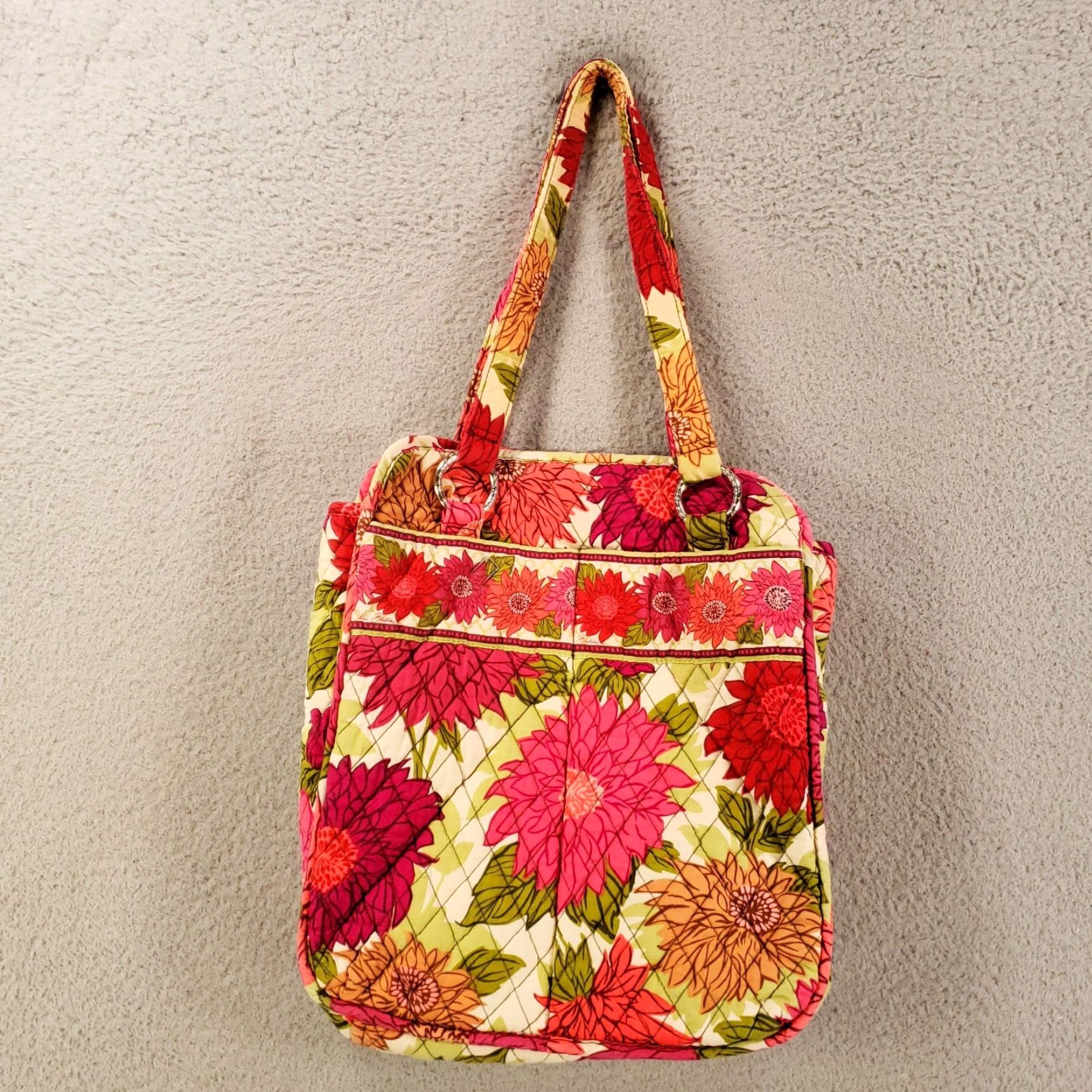Vera Bradley Vera Bradley Purse Womens Handbag Cosmetic Travel Bag Multicolor Floral Quilted Top Handle Bag Medium Size ONE SIZE - 7 Thumbnail