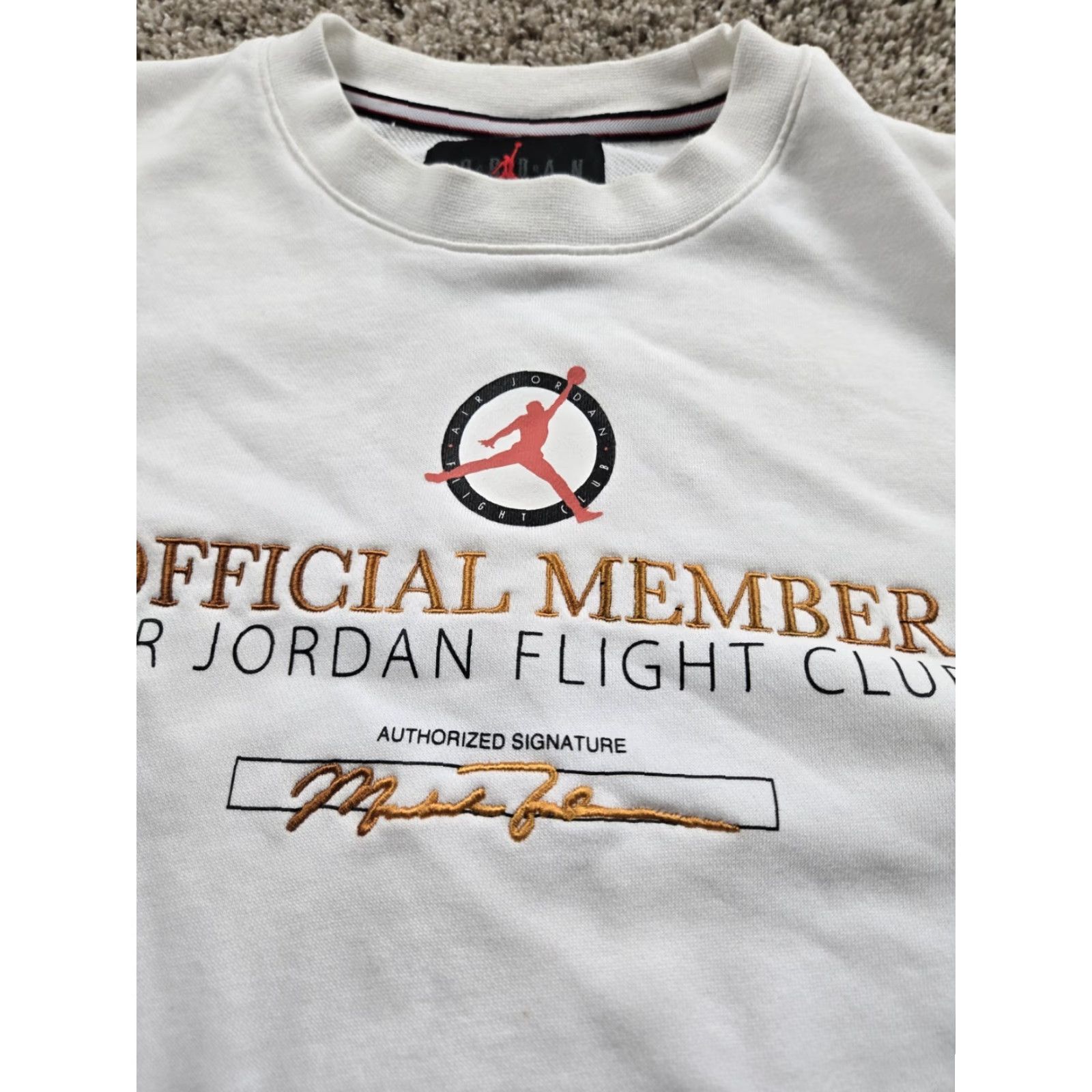 Jordan Brand Jordan Sweatshirt Small Mens White Flight Club Member Crew Neck Long Sleeve Size US S / EU 44-46 / 1 - 5 Thumbnail