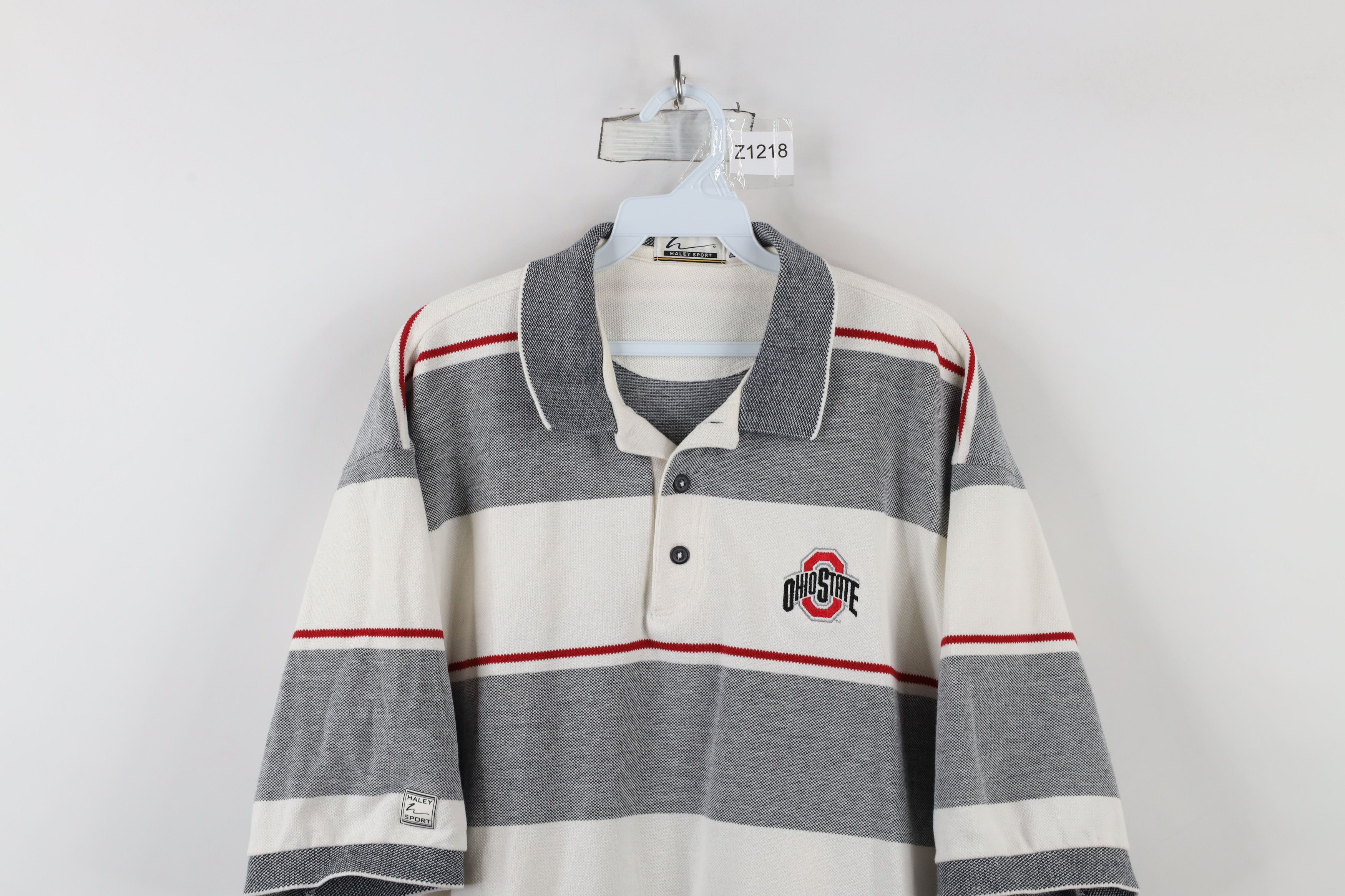 Vintage Vintage 90s Ohio State University Collared Shirt Striped Size US XL / EU 56 / 4 - 2 Thumbnail