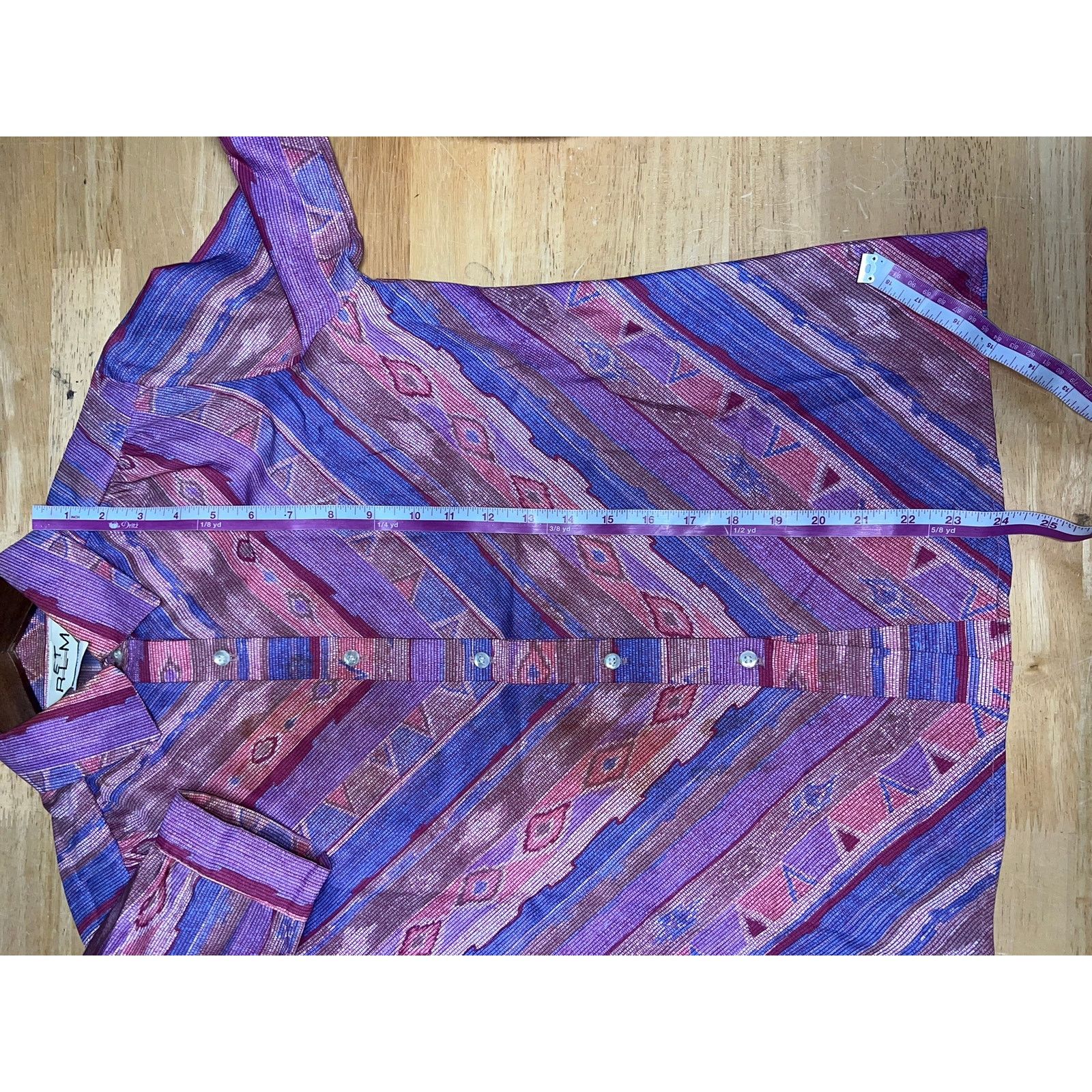 Vintage Womens Button Up Shirt RLM Petite Long Sleeve Purple Pink 10 Size L / US 10 / IT 46 - 10 Thumbnail