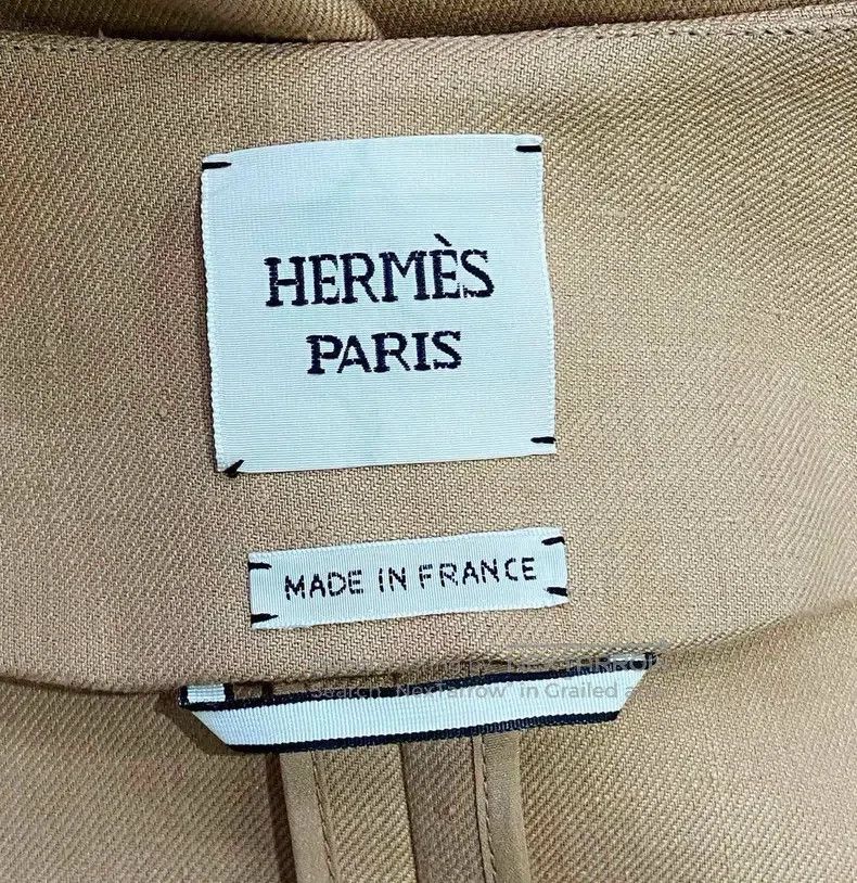 Hermes Hermes Khaki linen coat, 98% linen and 2% cotton Size XXS / US 00 / IT 34 - 5 Thumbnail
