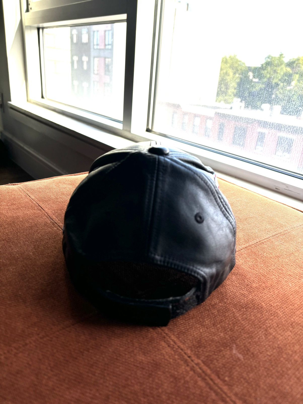 NASCAR VINTAGE 90s NASCAR x DALE EARNHARDT BLACK LEATHER CAP Size ONE SIZE - 4 Thumbnail