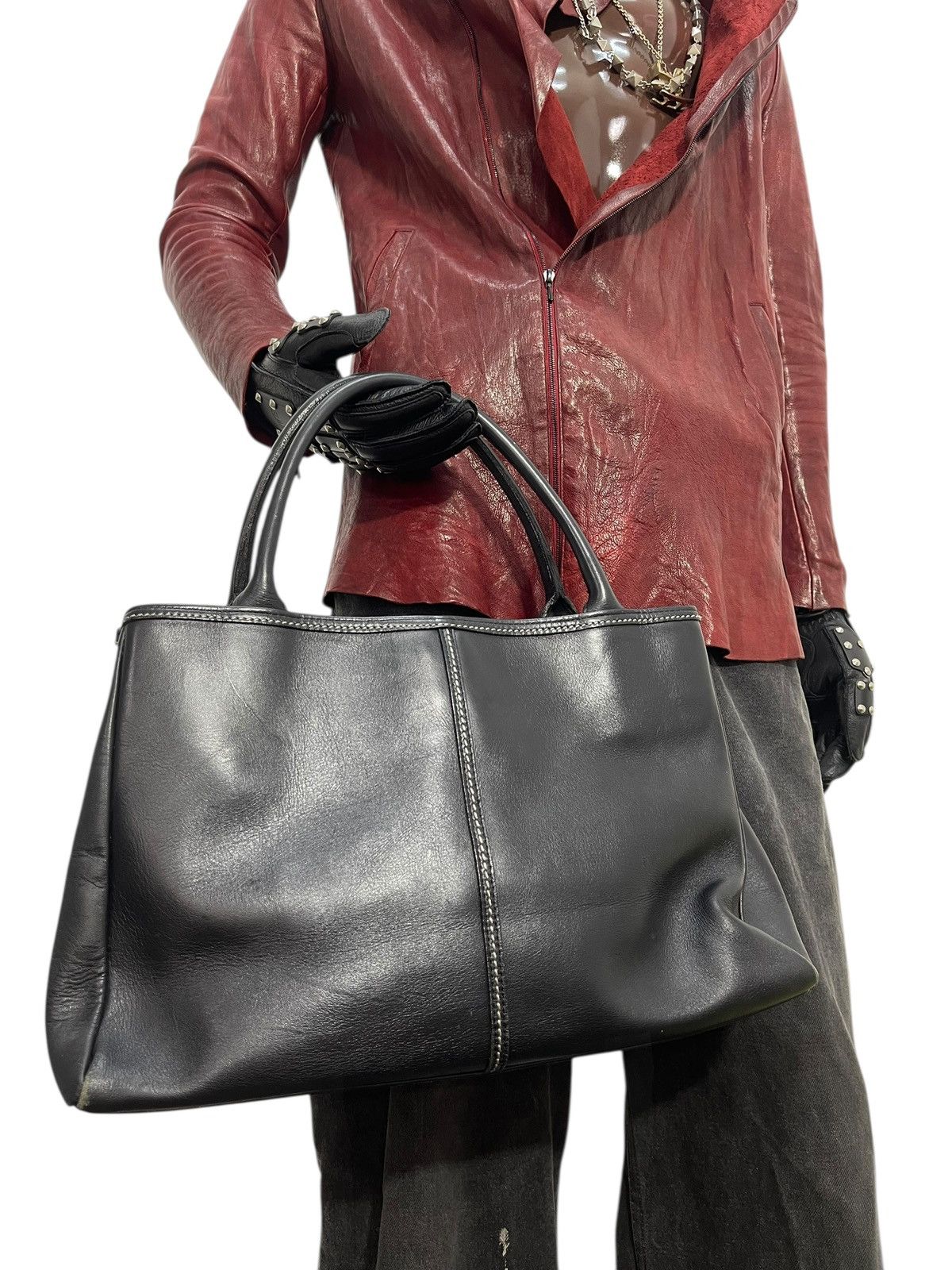Genuine Leather Full Leather Art Berg Japan Tote Hand Bag 2🟩2 Size ONE SIZE - 1 Thumbnail