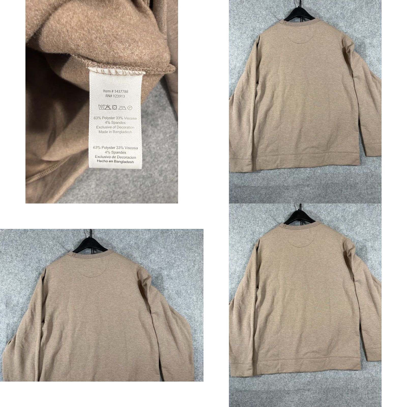 Vintage JACHS Sweatshirt Mens L Light Brown Crew Neck Stretch Long Sleeve Pullover NWT Shirt Mens Size US L / EU 52-54 / 3 - 8 Thumbnail