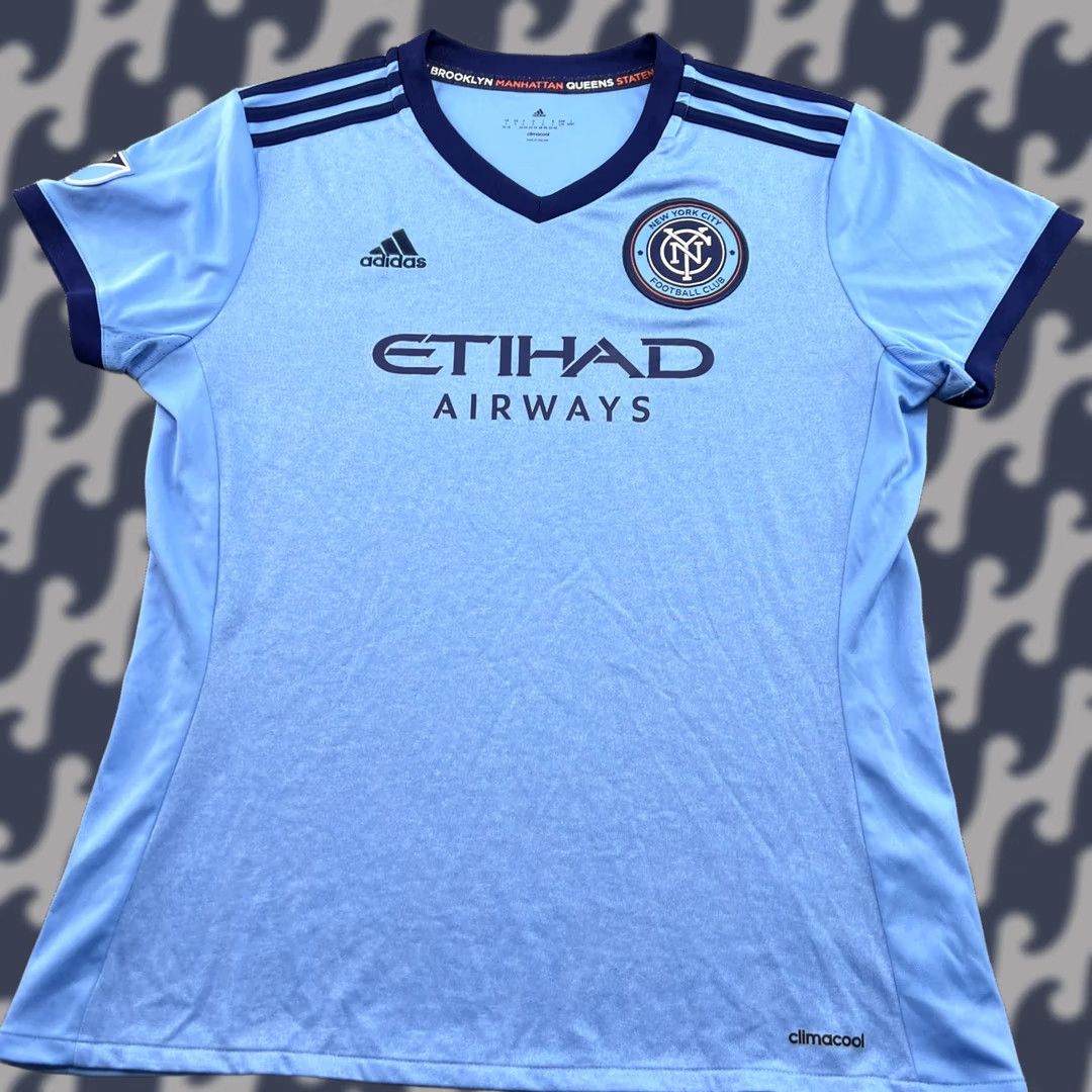 Adidas New York City FC Home Adidas Shirt Blue Womens Large Football Jersey Ladies L Short Sleeve Pullover Moisture Wicking Quick Dry T-Shirt Showcase Size L / US 10 / IT 46 - 1 Thumbnail