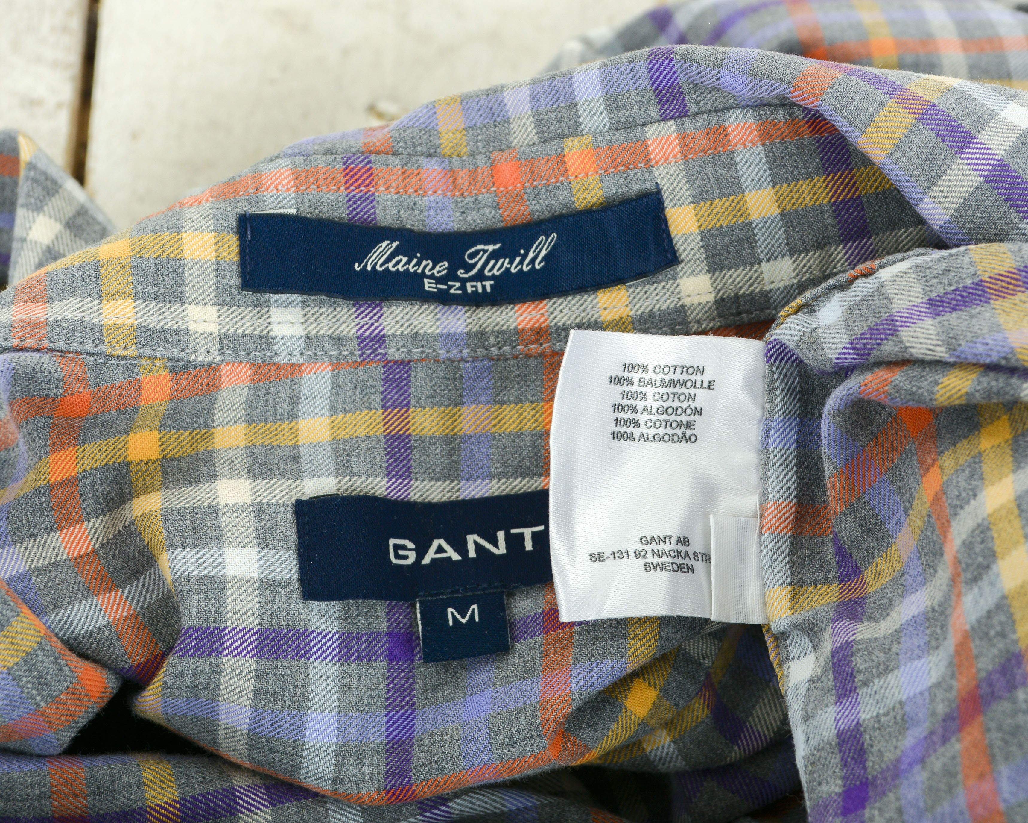 Gant Maine Twill Shirt Button Up M Long Sleeve Check E-Z Fit Size US M / EU 48-50 / 2 - 2 Thumbnail