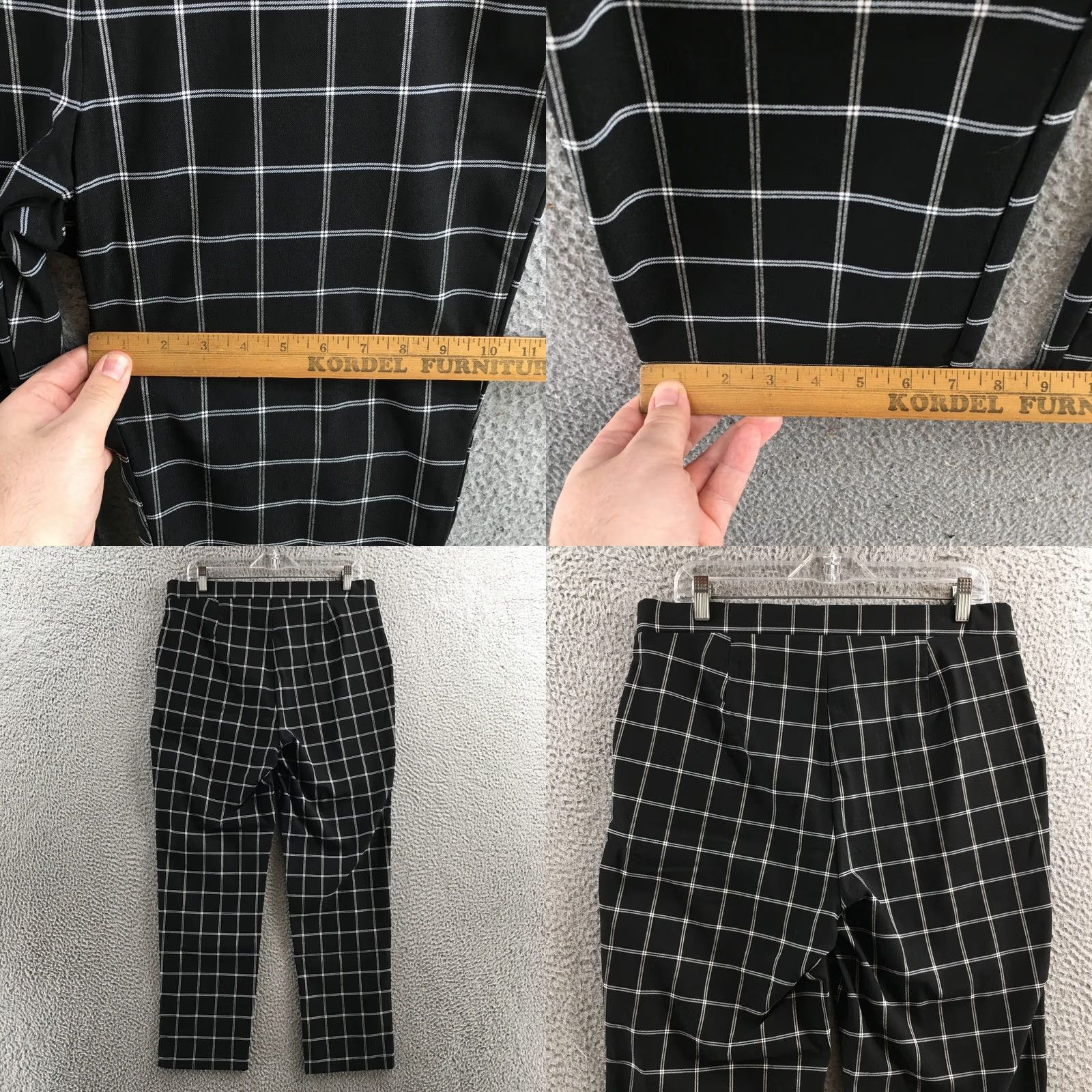 Calvin Klein Calvin Klein Pants L Black White Plaid Hi-Rise Pull On Cropped Side Pocket Women Size 36" / US 14 / IT 50 - 8 Thumbnail