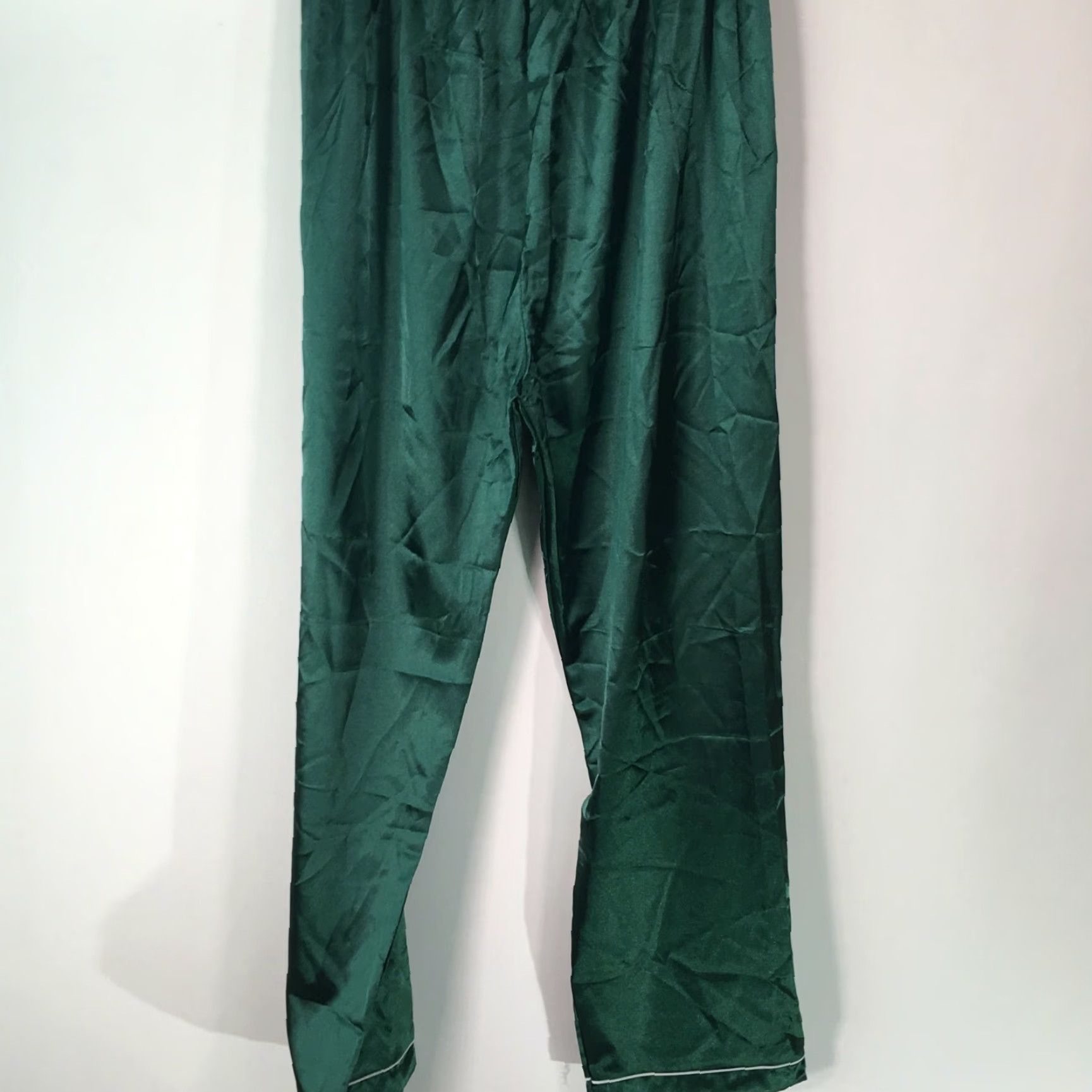 Vintage Womens Green Long Sleeve Shirt Pant Two Piece Pajama Set Size Medium Size M / US 6-8 / IT 42-44 - 3 Thumbnail