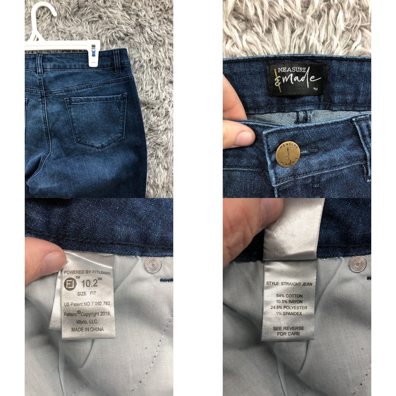 Vintage Measure & Made Jeans Womens 10 Mid Rise Dark Wash Blue Denim Jeans Size 32" / US 10 / IT 46 - 8 Thumbnail