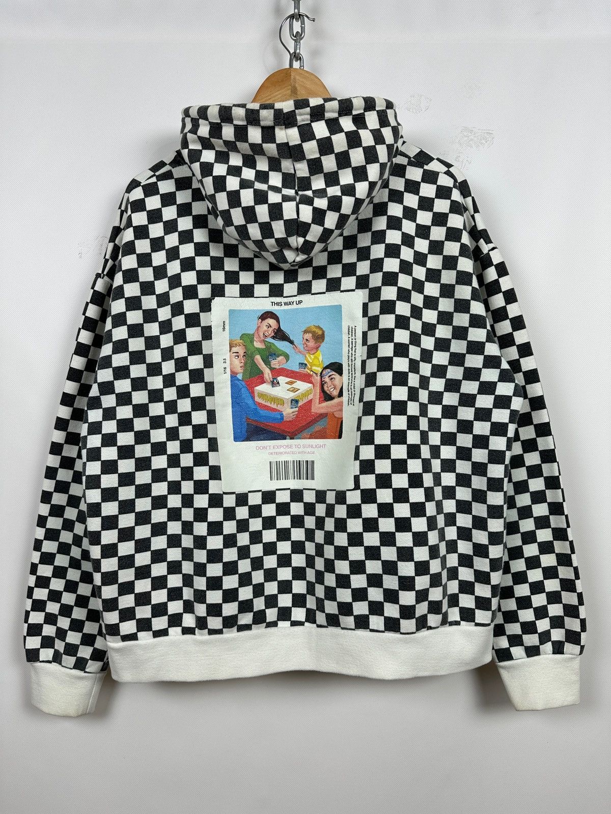 Vintage Childish Checkered Oversized Skateboard Hoodie Size US L / EU 52-54 / 3 - 1 Thumbnail