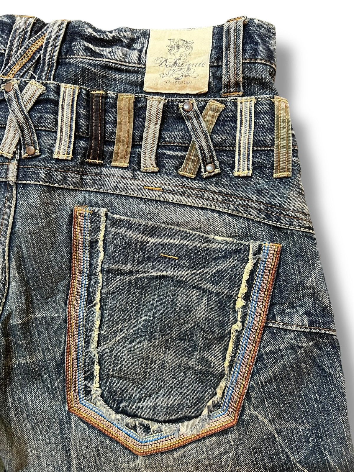 Japanese Brand Vintage Dominate Handcraft Jeans Double Waist - Thunder Wash Size US 33 - 11 Thumbnail