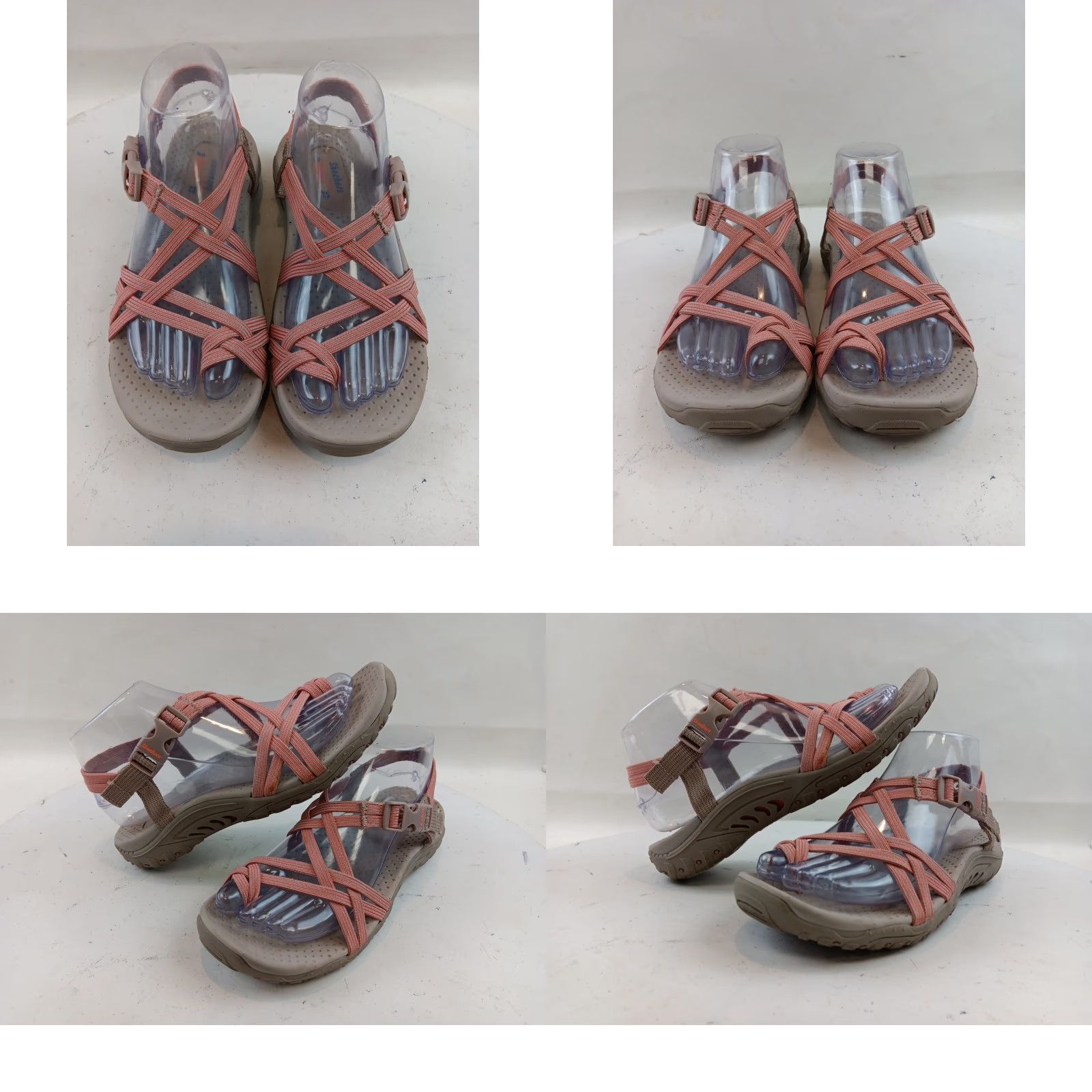 SKECHERS Skechers Reggae Irie Mon Sandals Woman’s Size 7 Taupe Coral Backstrap Geometric Clip Wedge Size US 7 / IT 37 - 8 Thumbnail