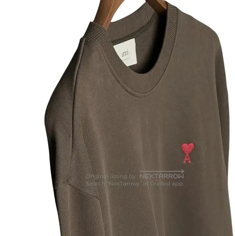 AMI AMI Gray Cotton Printed Long Sleeve Sweatshirt . Size US M / EU 48-50 / 2 - 6 Thumbnail