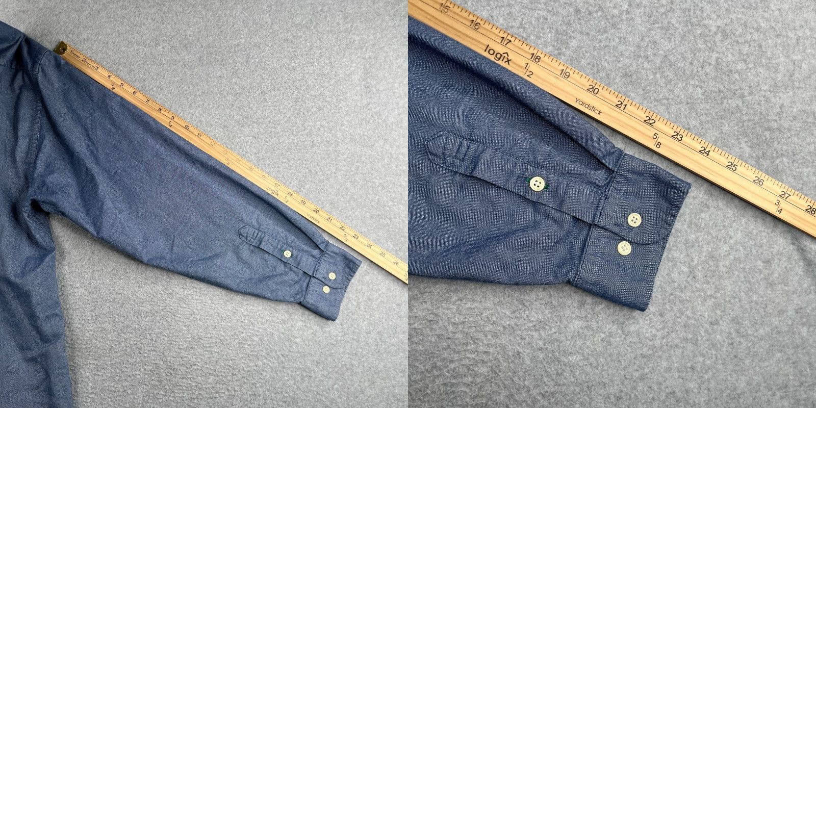 Tommy Hilfiger VINTAGE Tommy Hilfiger Shirt Mens L Blue Button-Up Long Sleeve Collared Pocket Flag Website?? Size US L / EU 52-54 / 3 - 9 Thumbnail