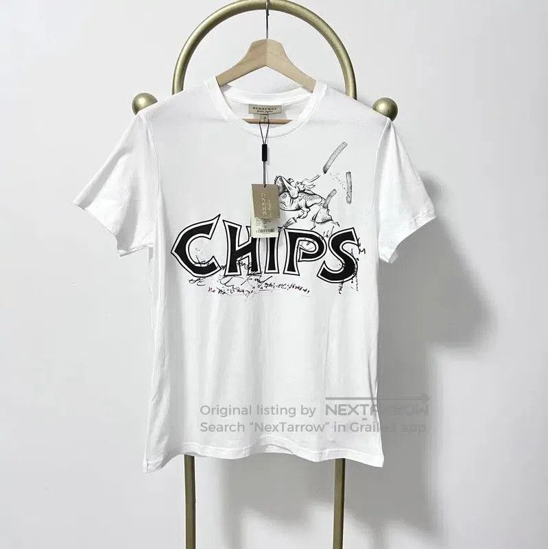 Burberry Burberry White Cotton Short Sleeve T. Size US L / EU 52-54 / 3 - 1 Thumbnail