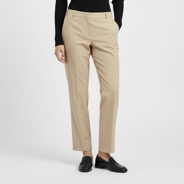 St. John St John Beige Light Wool Straight Wide Trouser Pants - 12 Size 34" / US 12 / IT 48 - 1 Thumbnail